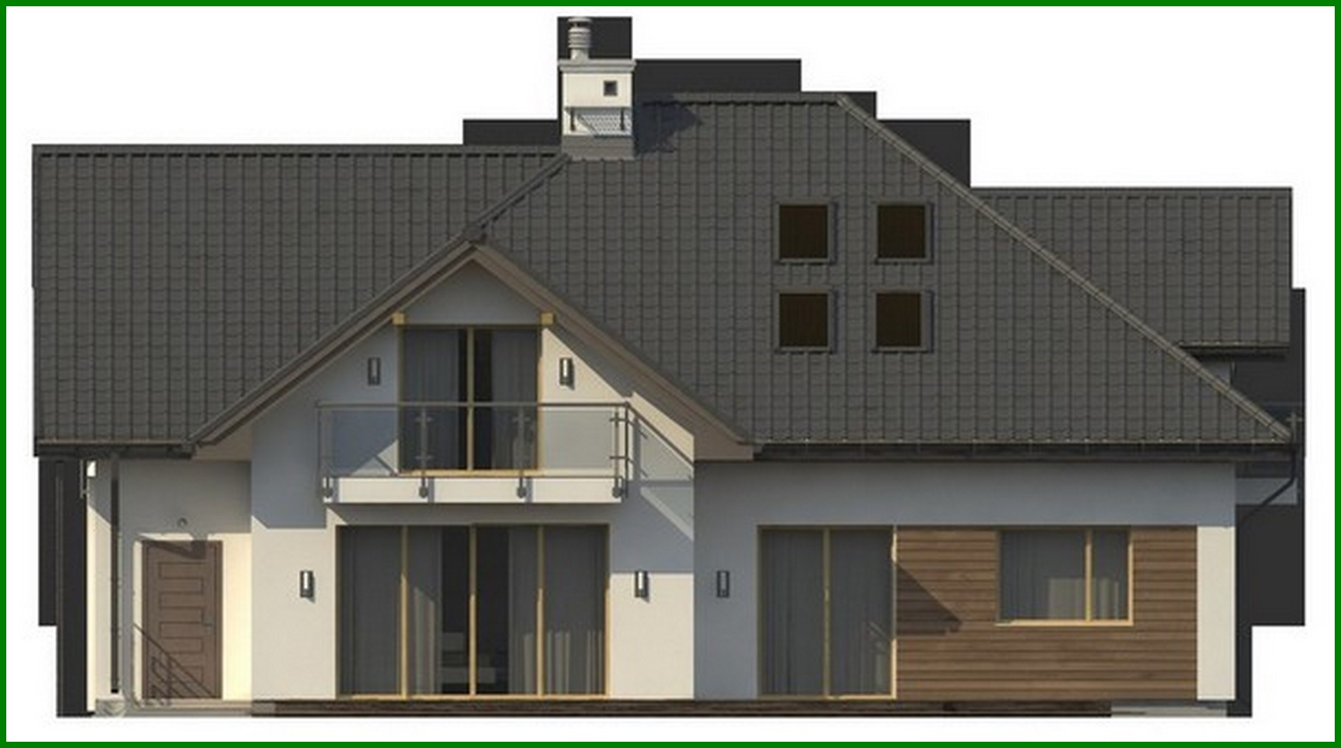 Galería de visualizaciones - Proyecto de una casa espaciosa con garaje para dos coches