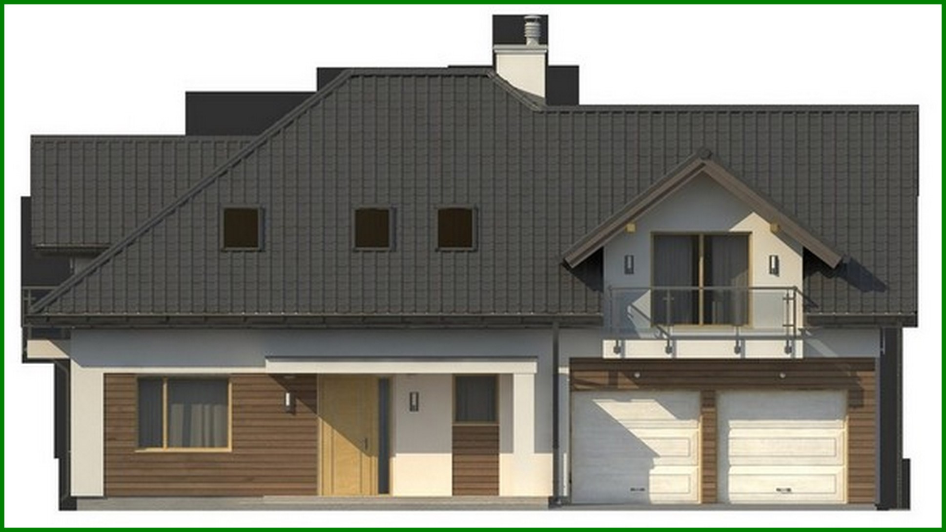 Galería de visualizaciones - Proyecto de una casa espaciosa con garaje para dos coches