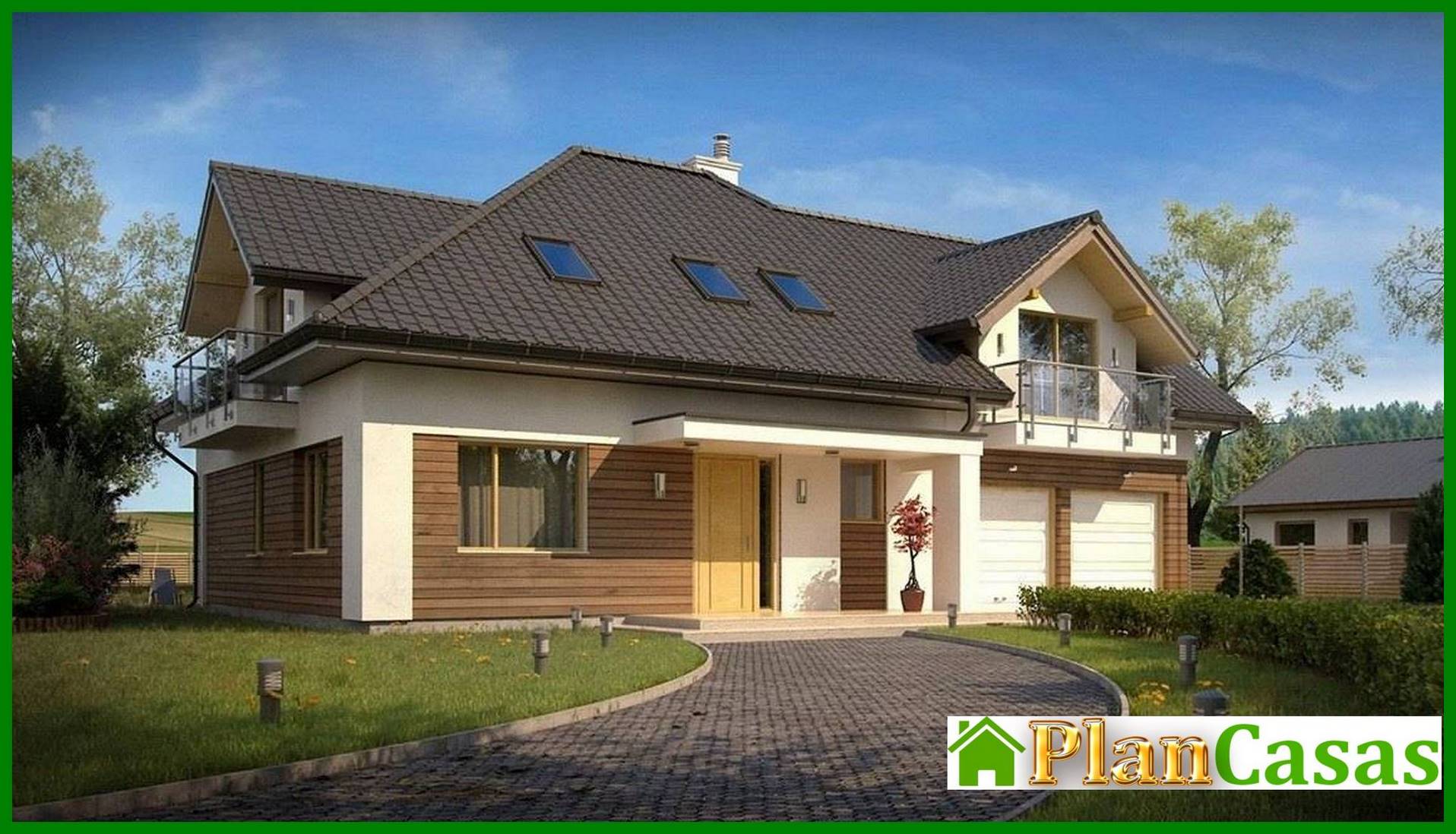 Proyecto de una casa espaciosa con garaje para dos coches