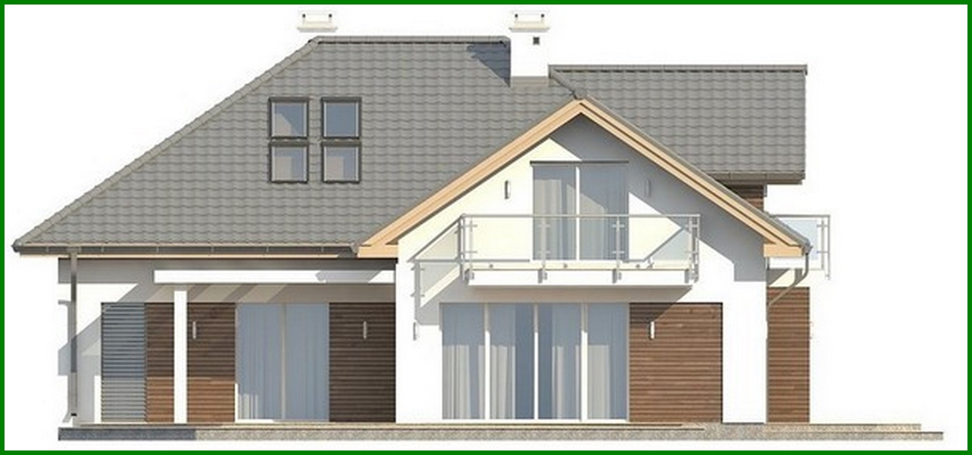 Galería de visualizaciones - Proyecto de una casa clásica con garaje y un hermoso ático