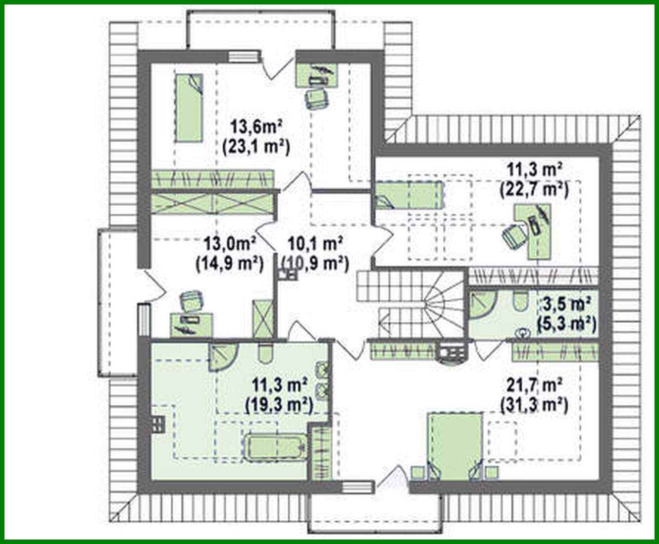 Galería de visualizaciones - Proyecto de una casa clásica con garaje y un hermoso ático