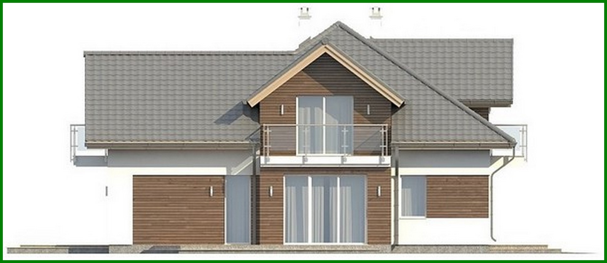 Galería de visualizaciones - Proyecto de una casa clásica con garaje y un hermoso ático