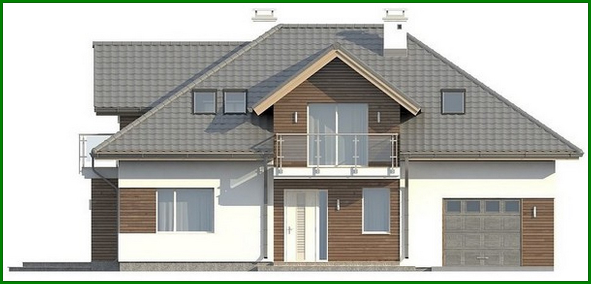 Galería de visualizaciones - Proyecto de una casa clásica con garaje y un hermoso ático