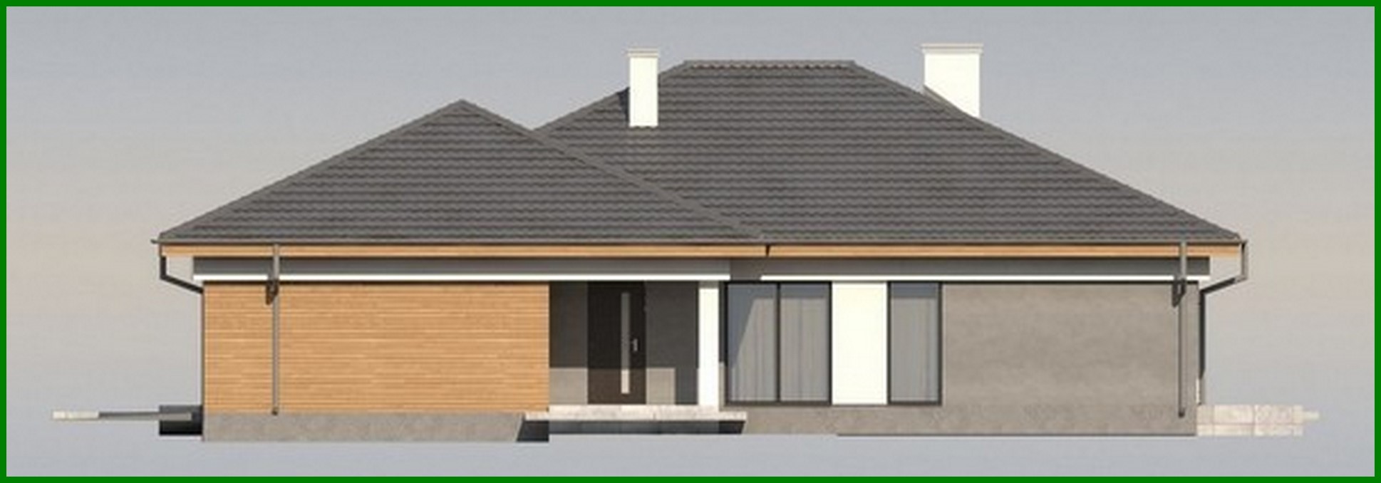 Visualization gallery - One-storey house project with bay window and terrace