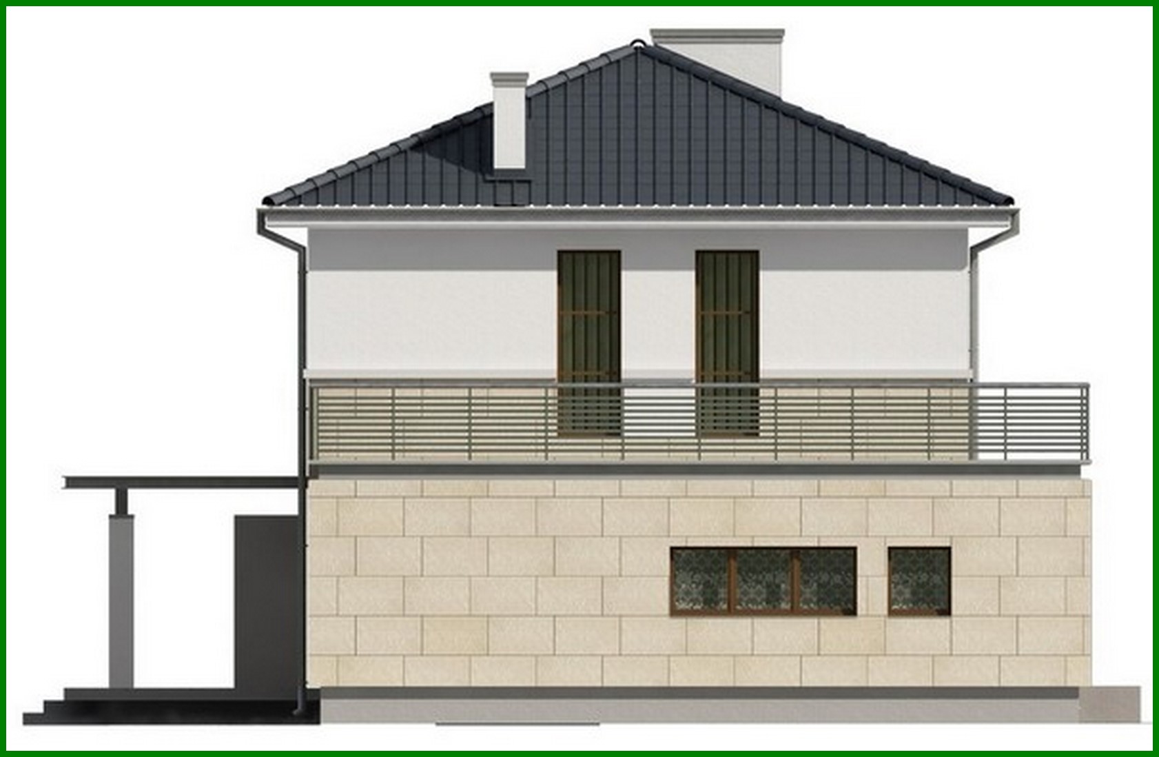 Visualization gallery - The project of a modern two-story house of simple construction