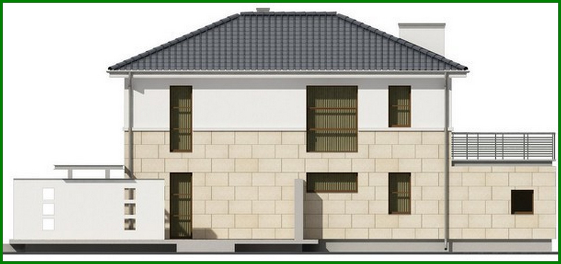 Visualization gallery - The project of a modern two-story house of simple construction