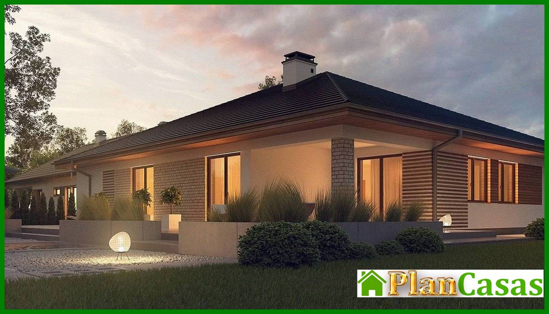 Galería de visualizaciones - Proyecto de casa de una planta con terraza