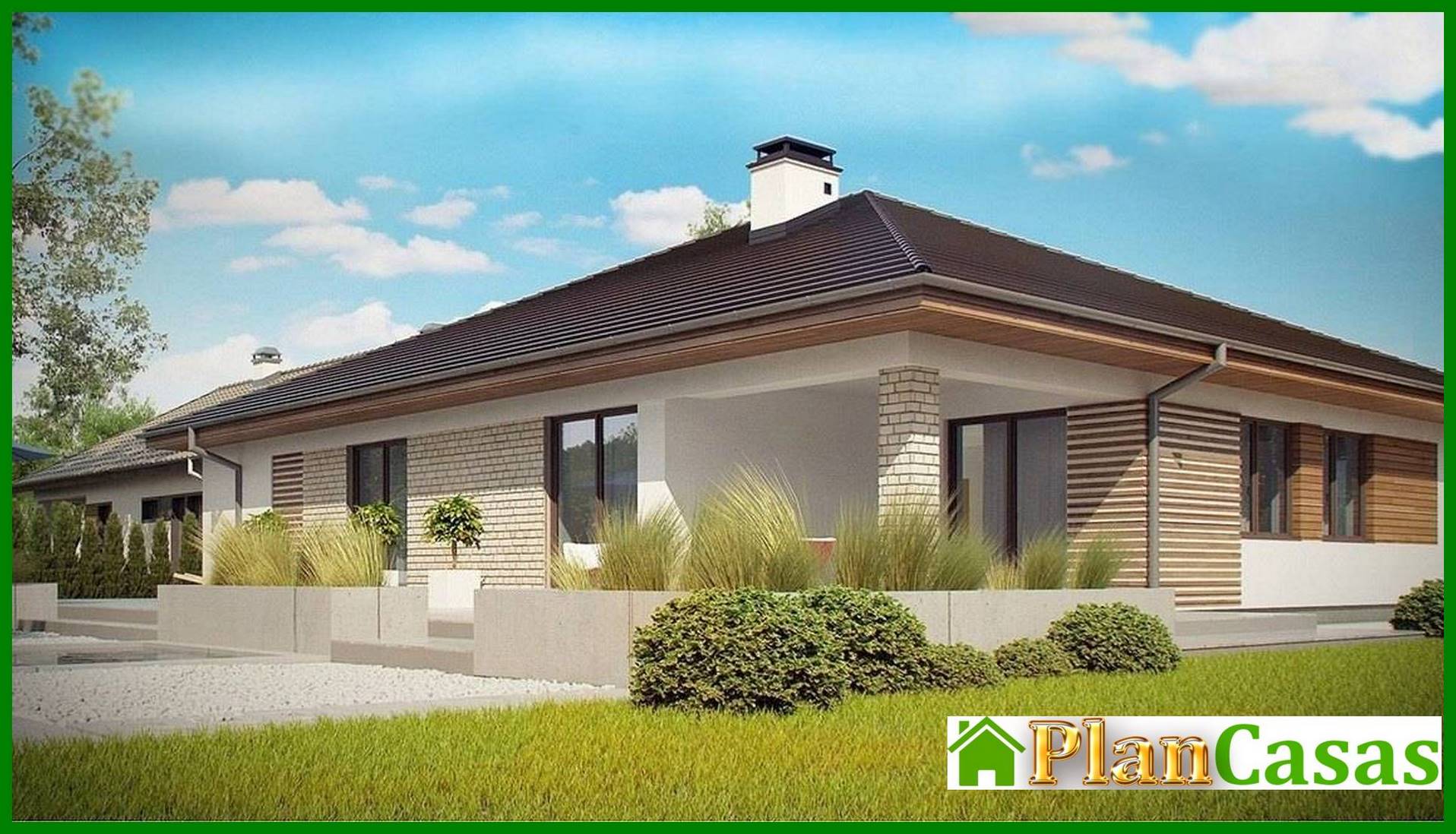 Galería de visualizaciones - Proyecto de casa de una planta con terraza