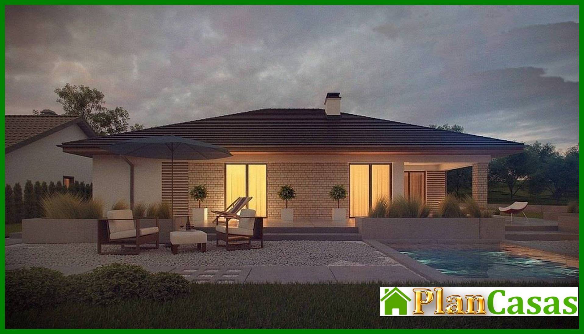 Galería de visualizaciones - Proyecto de casa de una planta con terraza