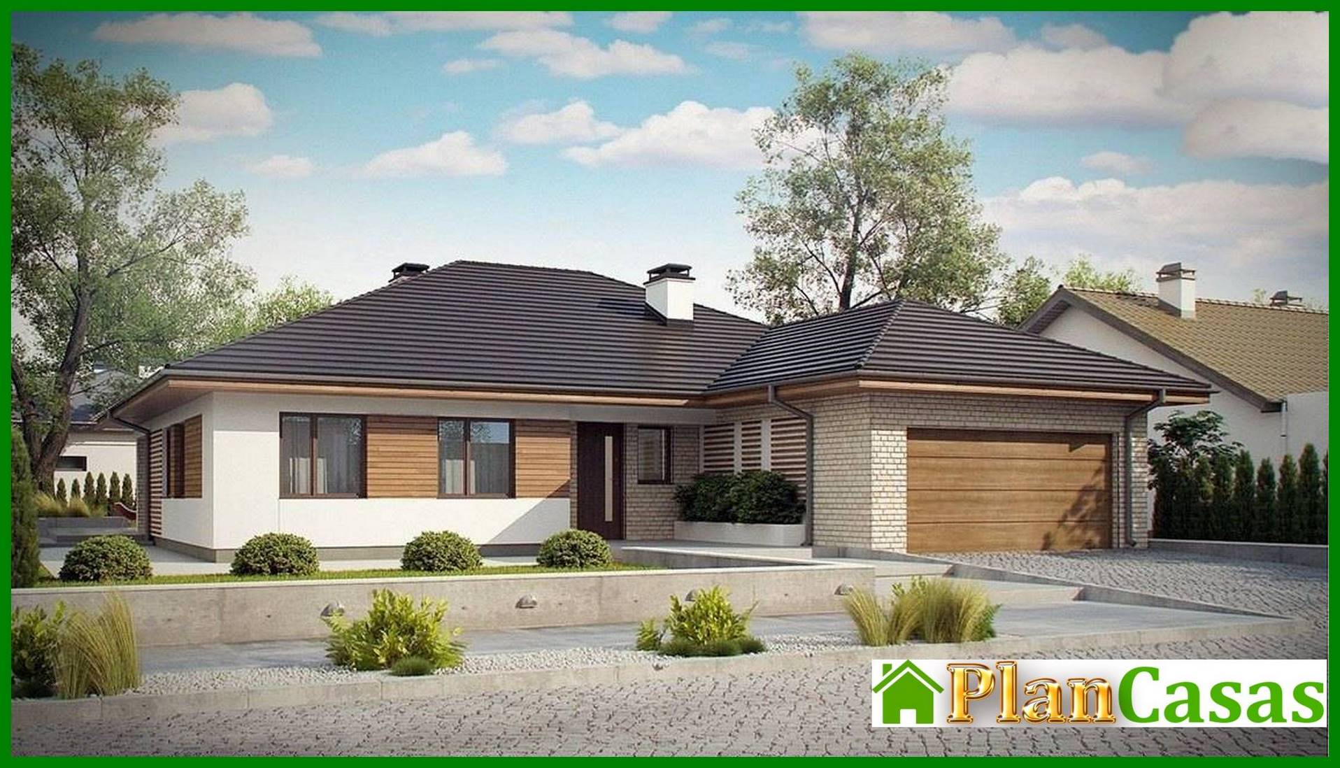 Galería de visualizaciones - Proyecto de casa de una planta con terraza