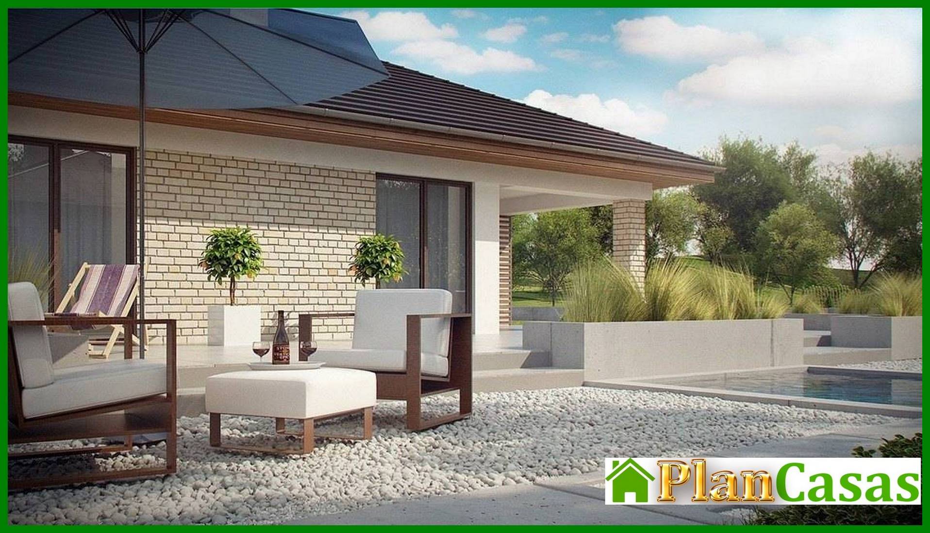 Galería de visualizaciones - Proyecto de casa de una planta con terraza