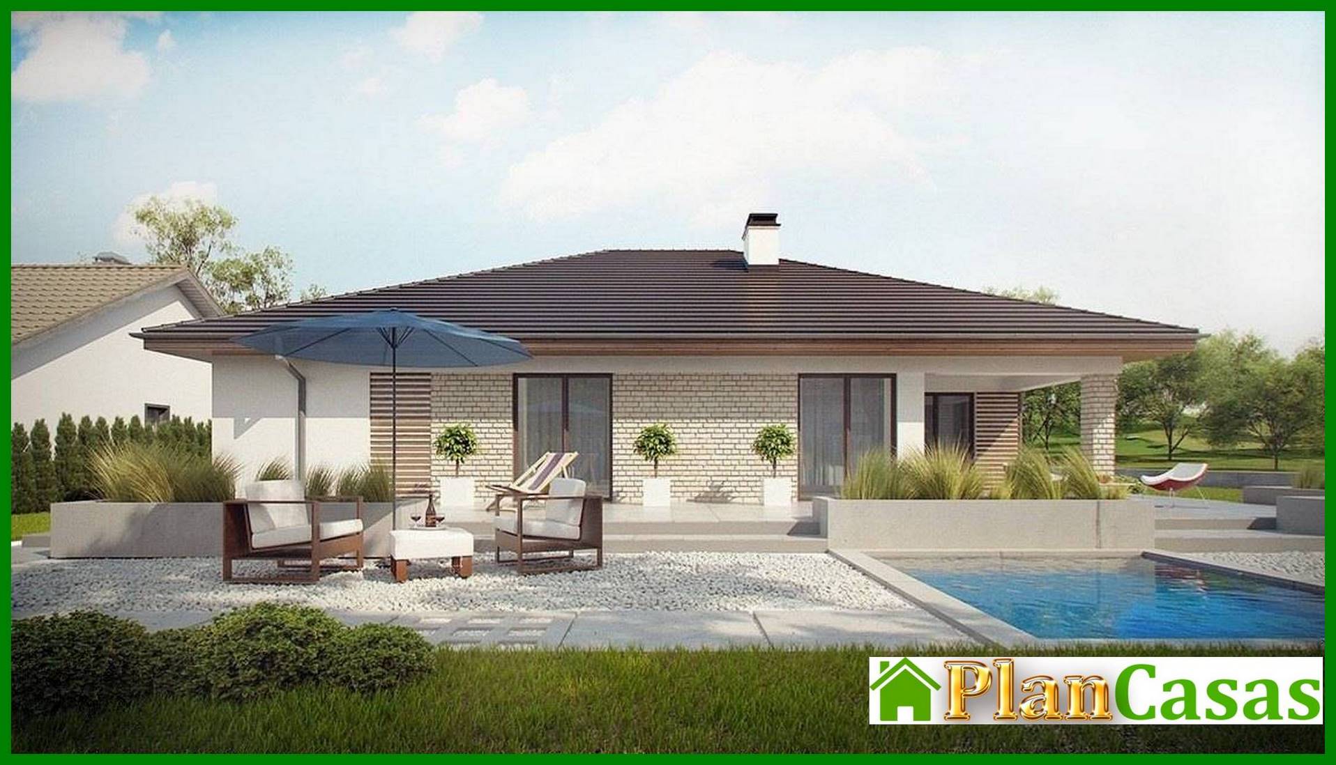 Galería de visualizaciones - Proyecto de casa de una planta con terraza