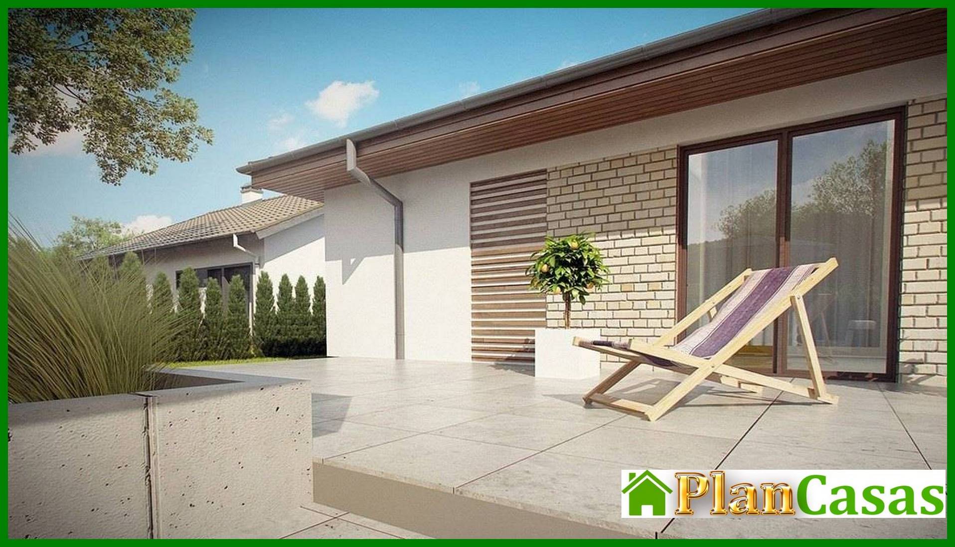 Galería de visualizaciones - Proyecto de casa de una planta con terraza