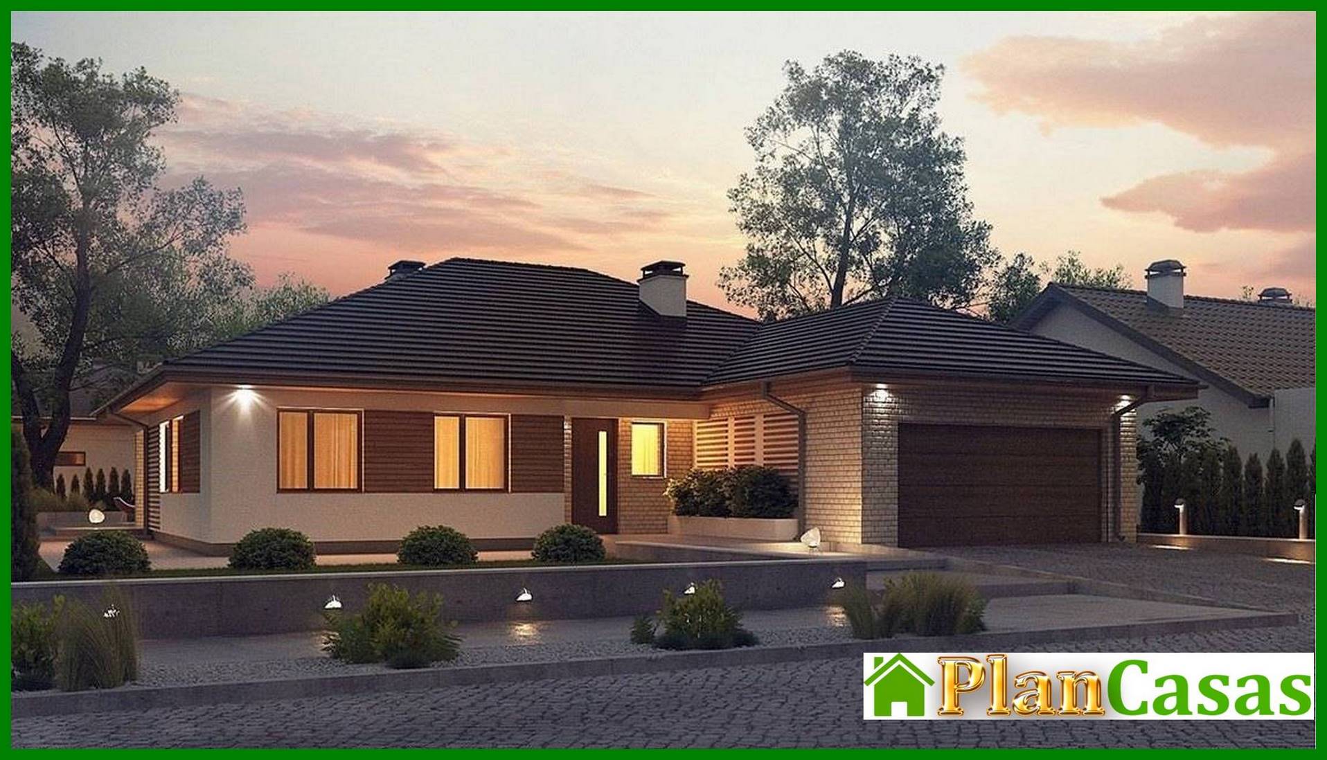 Galería de visualizaciones - Proyecto de casa de una planta con terraza