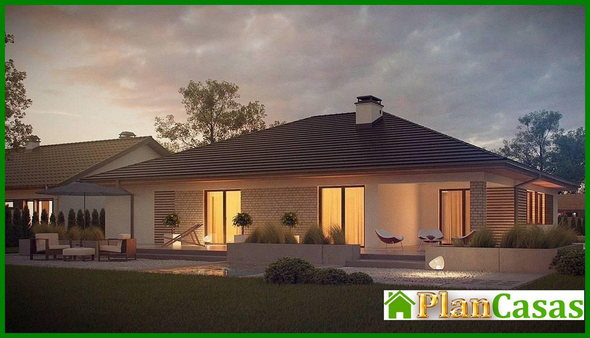 Galería de visualizaciones - Proyecto de casa de una planta con terraza