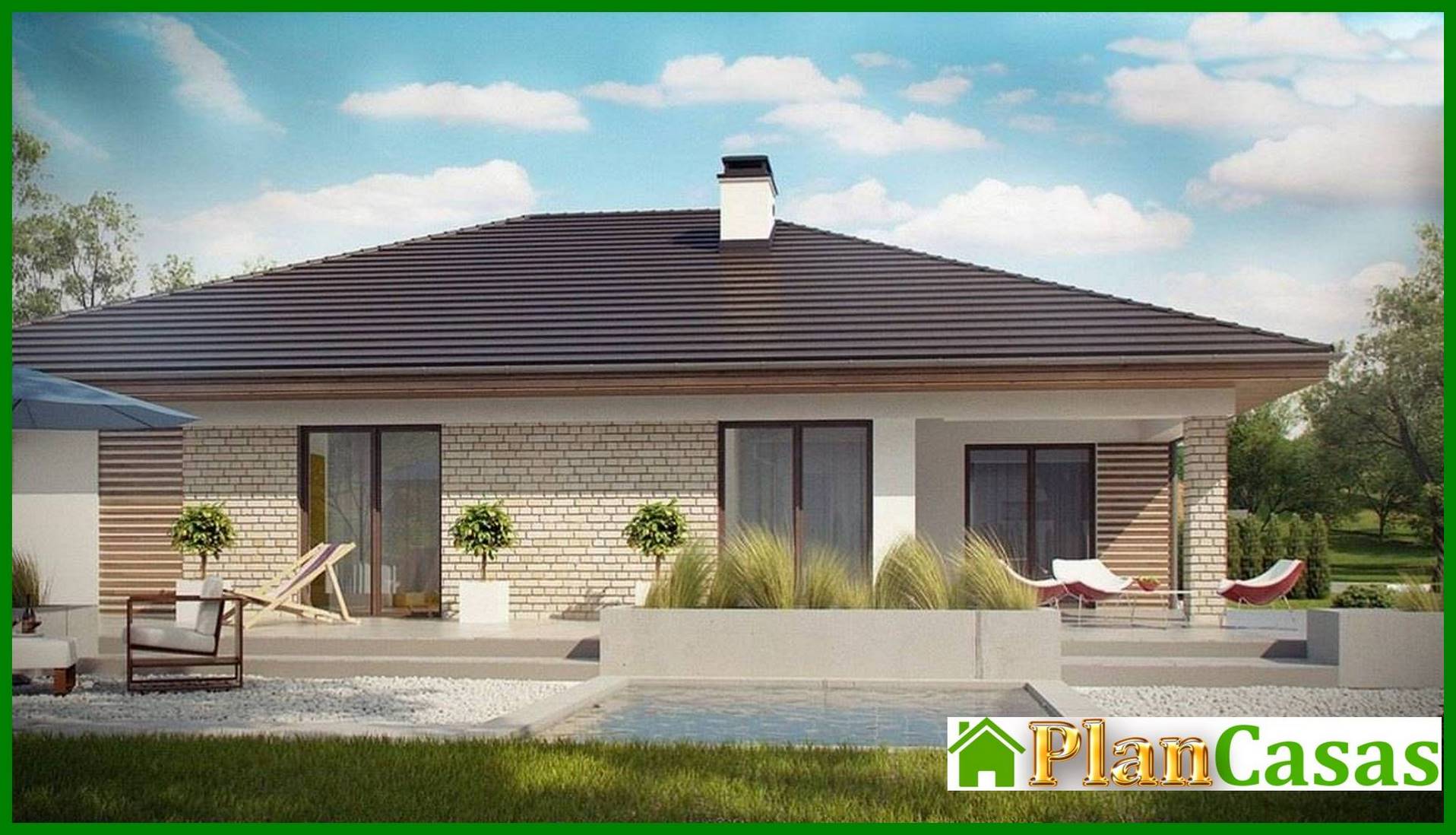 Galería de visualizaciones - Proyecto de casa de una planta con terraza