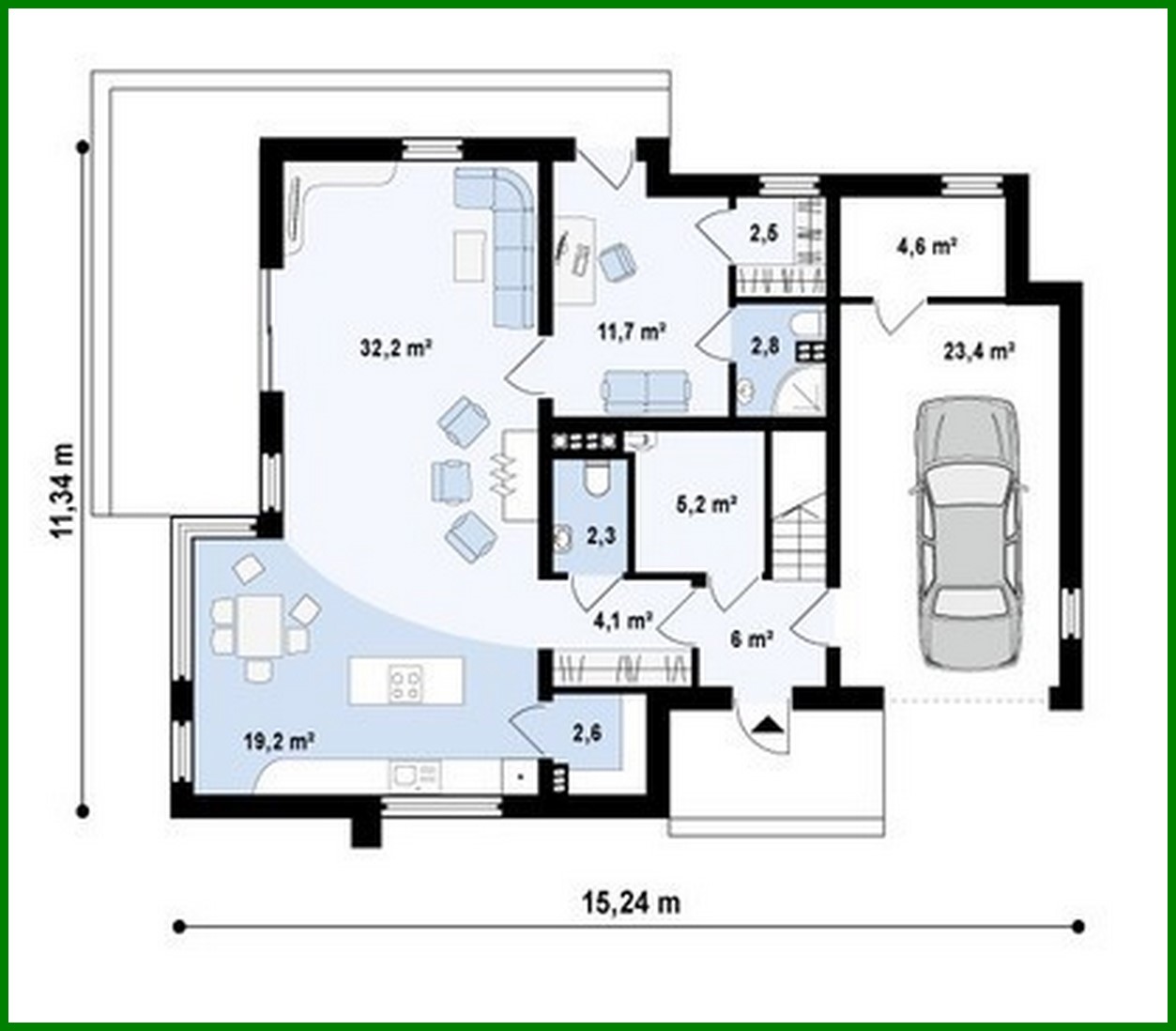 Galería de visualizaciones - Proyecto de una casa de campo con oficina y garaje