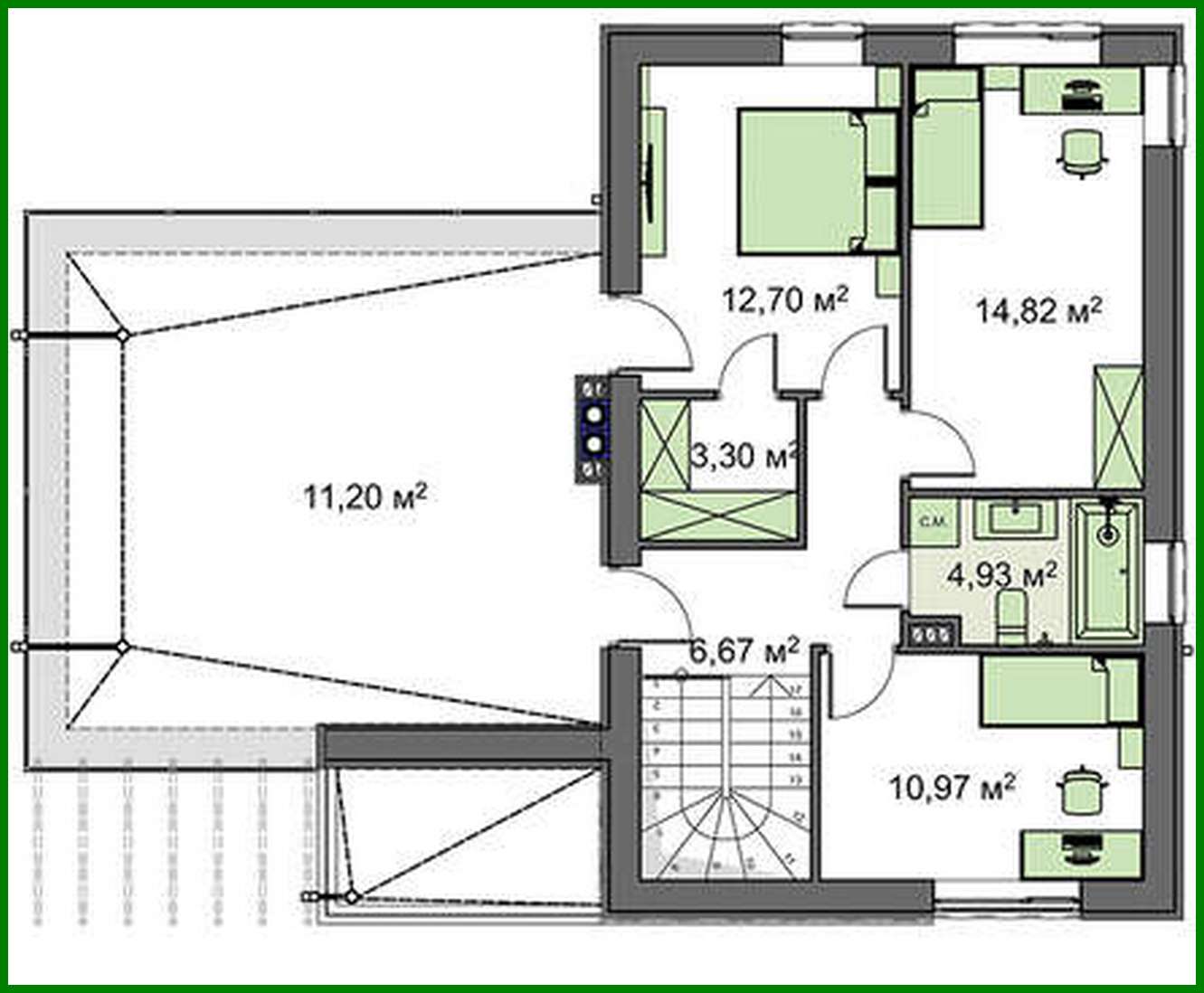 Galería de visualizaciones - Proyecto moderno de una casa de campo de dos plantas con garaje