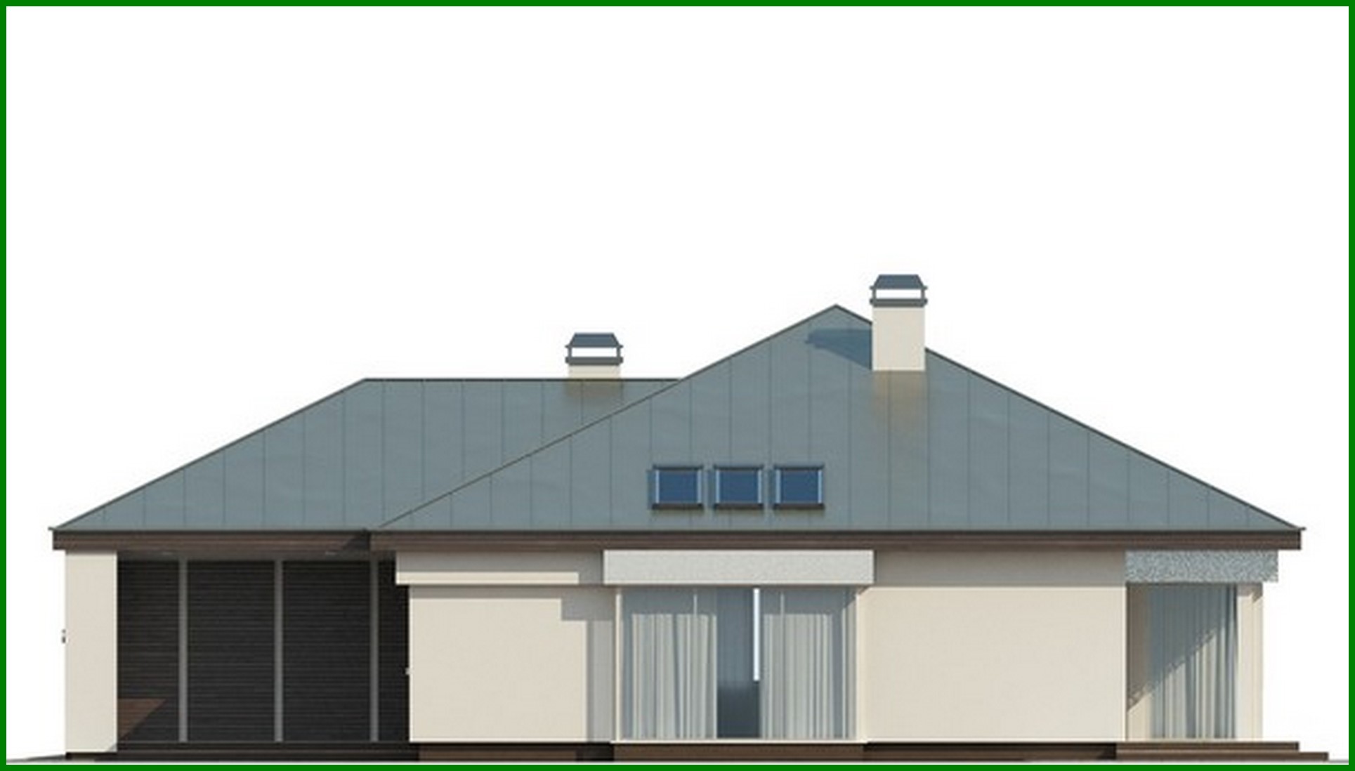 Galería de visualizaciones - Proyecto de una casa de campo de una planta con garaje para dos coches