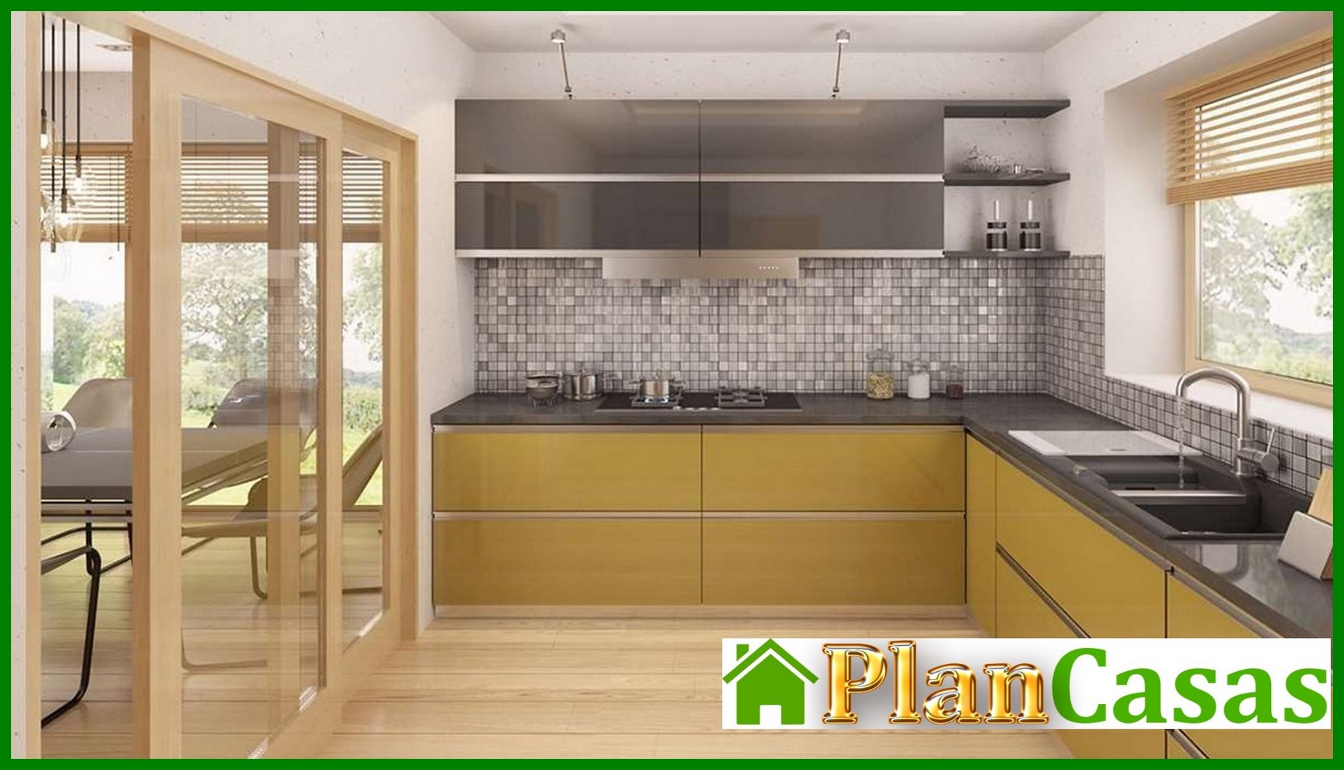 Galería de visualizaciones - Proyecto de una casa de campo de una planta con garaje para dos coches