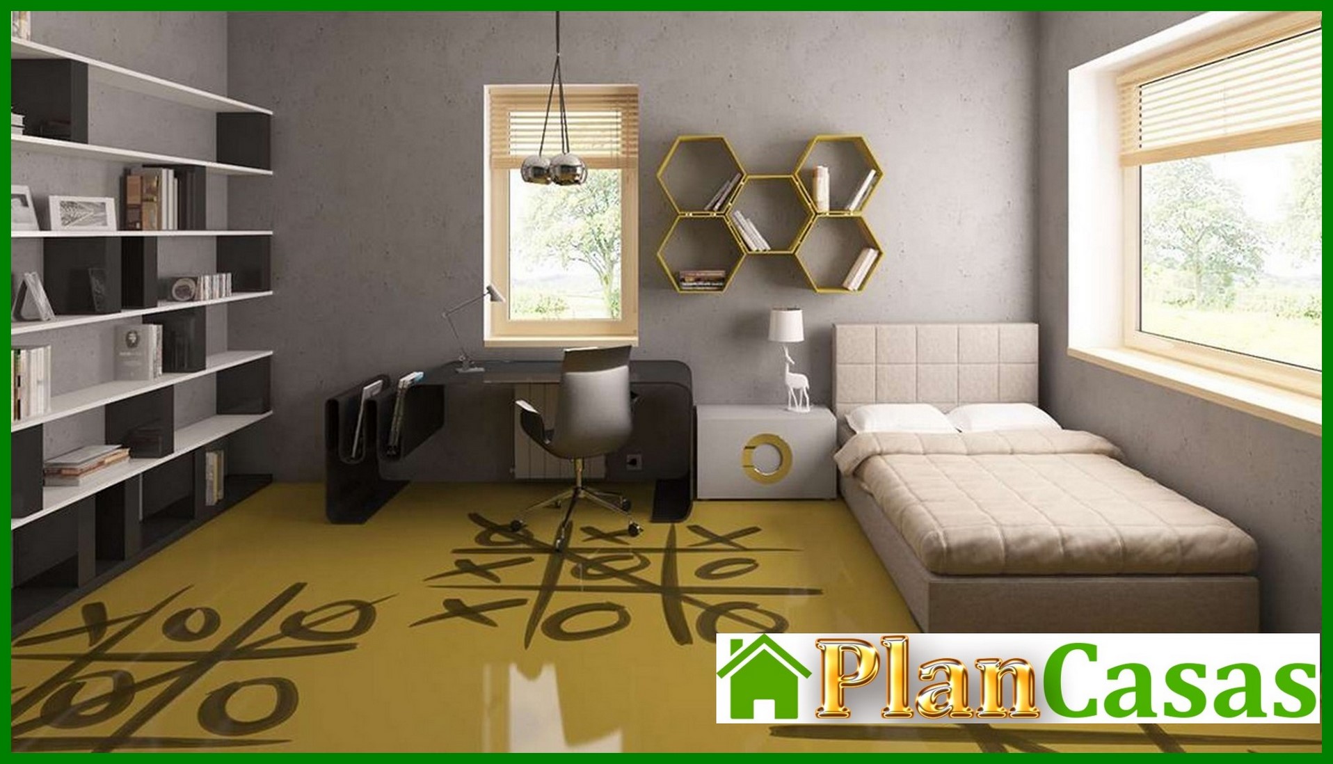 Galería de visualizaciones - Proyecto de una casa de campo de una planta con garaje para dos coches