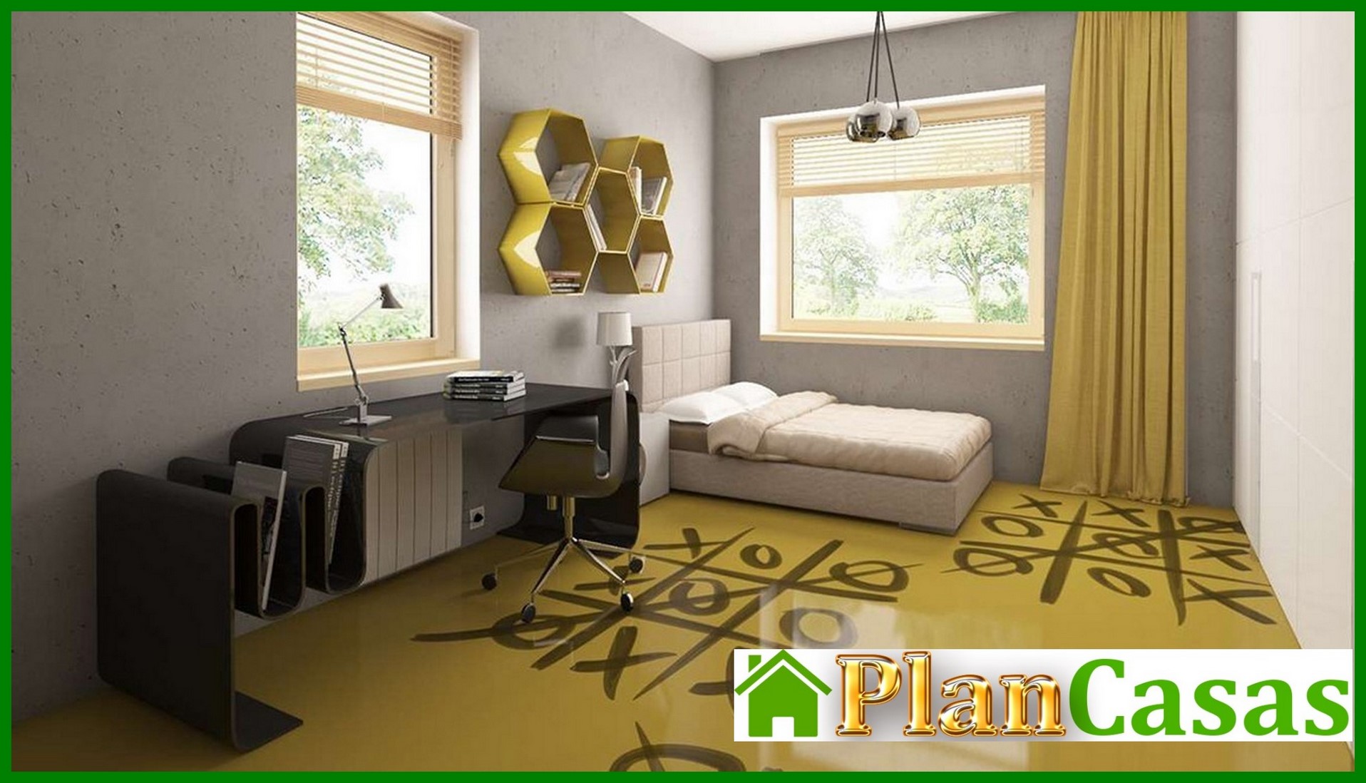 Galería de visualizaciones - Proyecto de una casa de campo de una planta con garaje para dos coches