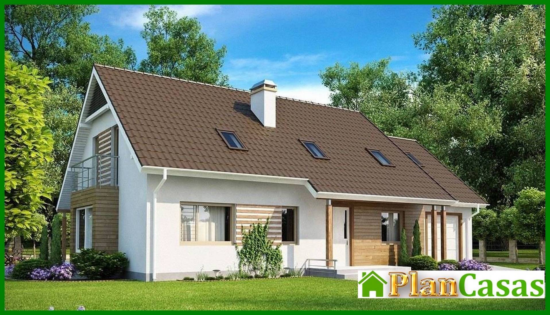 Galería de visualizaciones - Proyecto de una casa grande con ático y garaje