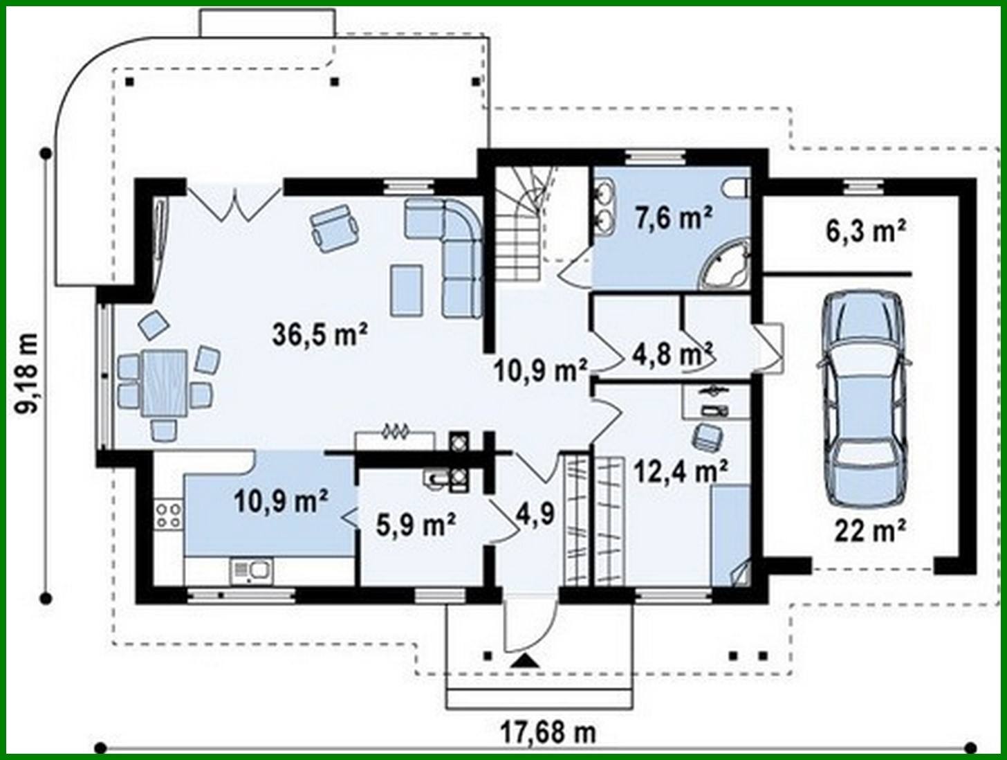 Galería de visualizaciones - Proyecto de una casa grande con ático y garaje