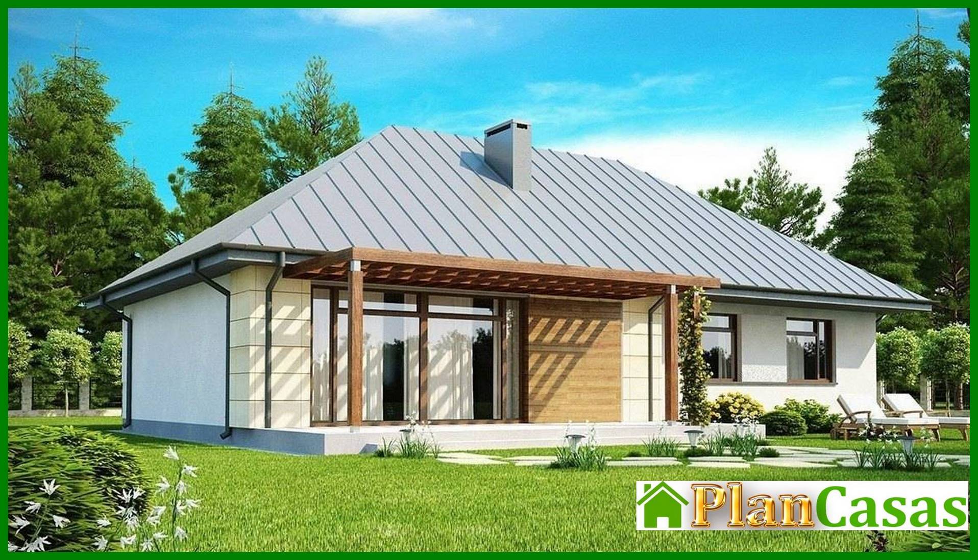 Galería de visualizaciones - Proyecto de una casa de campo clásica de una planta