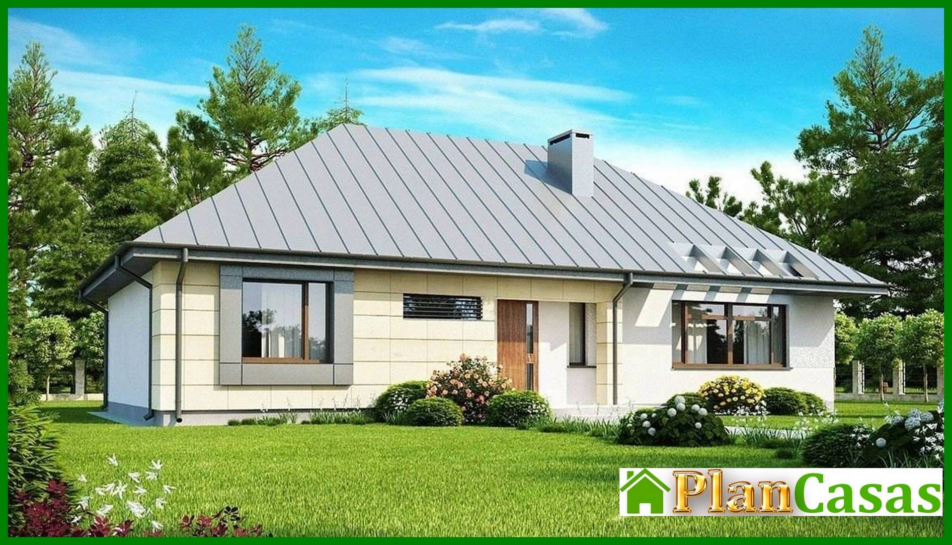 Galería de visualizaciones - Proyecto de una casa de campo clásica de una planta