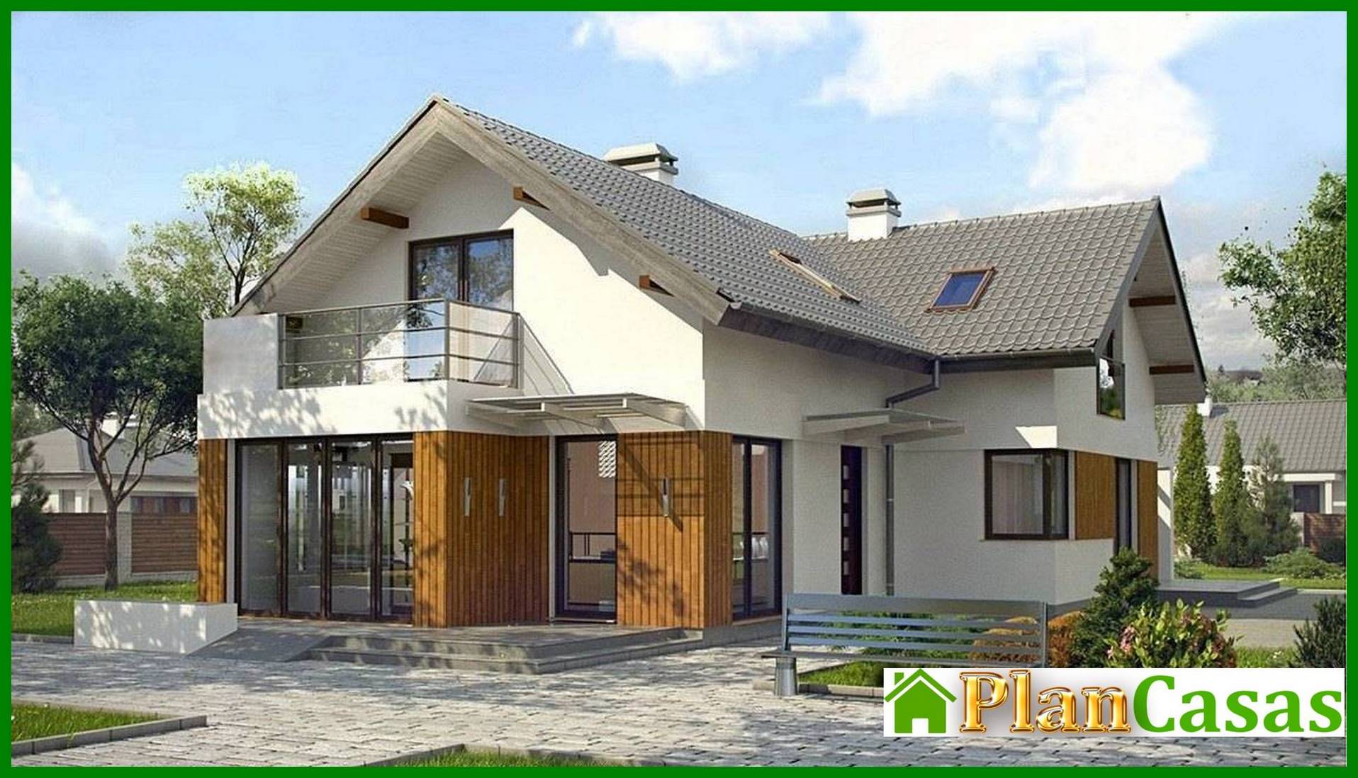 Galería de visualizaciones - Proyecto de una casa con ático y una habitación adicional en la planta baja