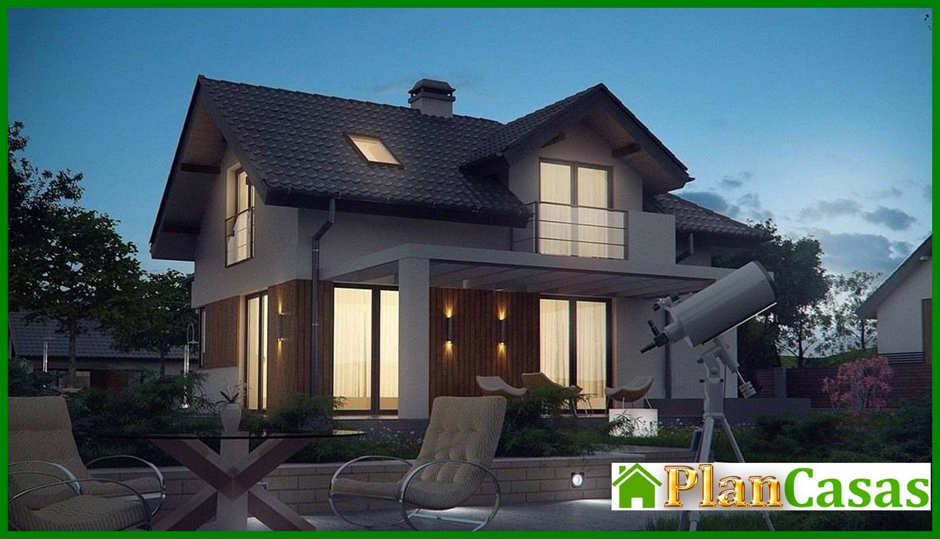 Galería de visualizaciones - Proyecto de una casa con ático y una habitación adicional en la planta baja