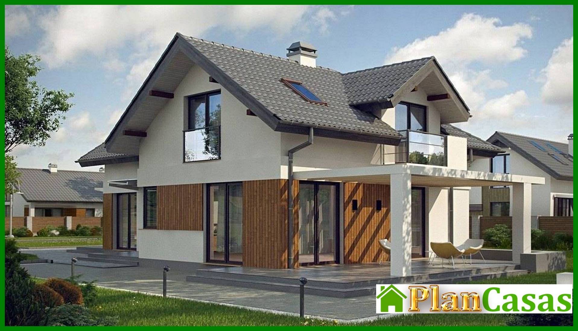 Galería de visualizaciones - Proyecto de una casa con ático y una habitación adicional en la planta baja