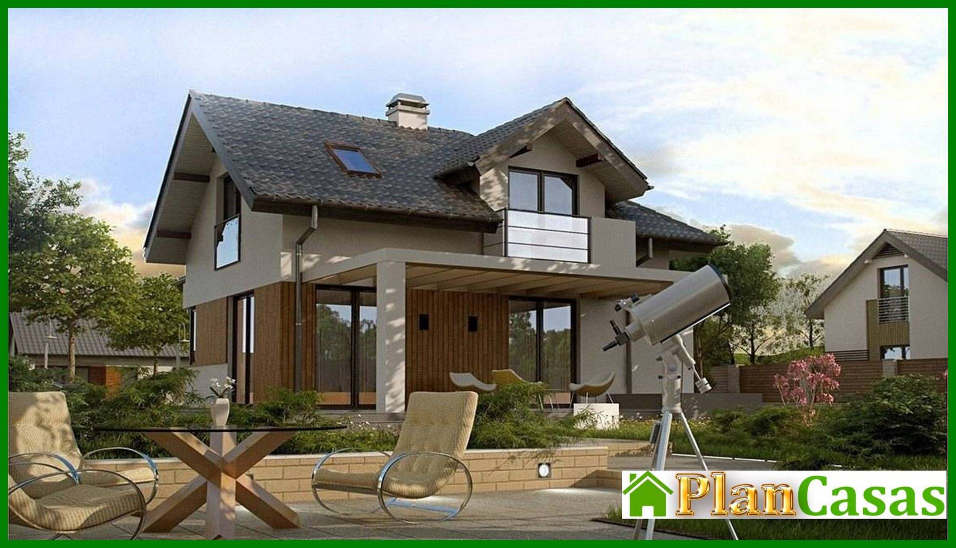 Galería de visualizaciones - Proyecto de una casa con ático y una habitación adicional en la planta baja