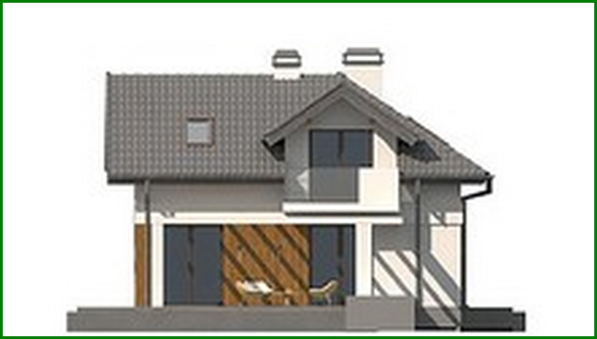 Galería de visualizaciones - Proyecto de una casa con ático y una habitación adicional en la planta baja