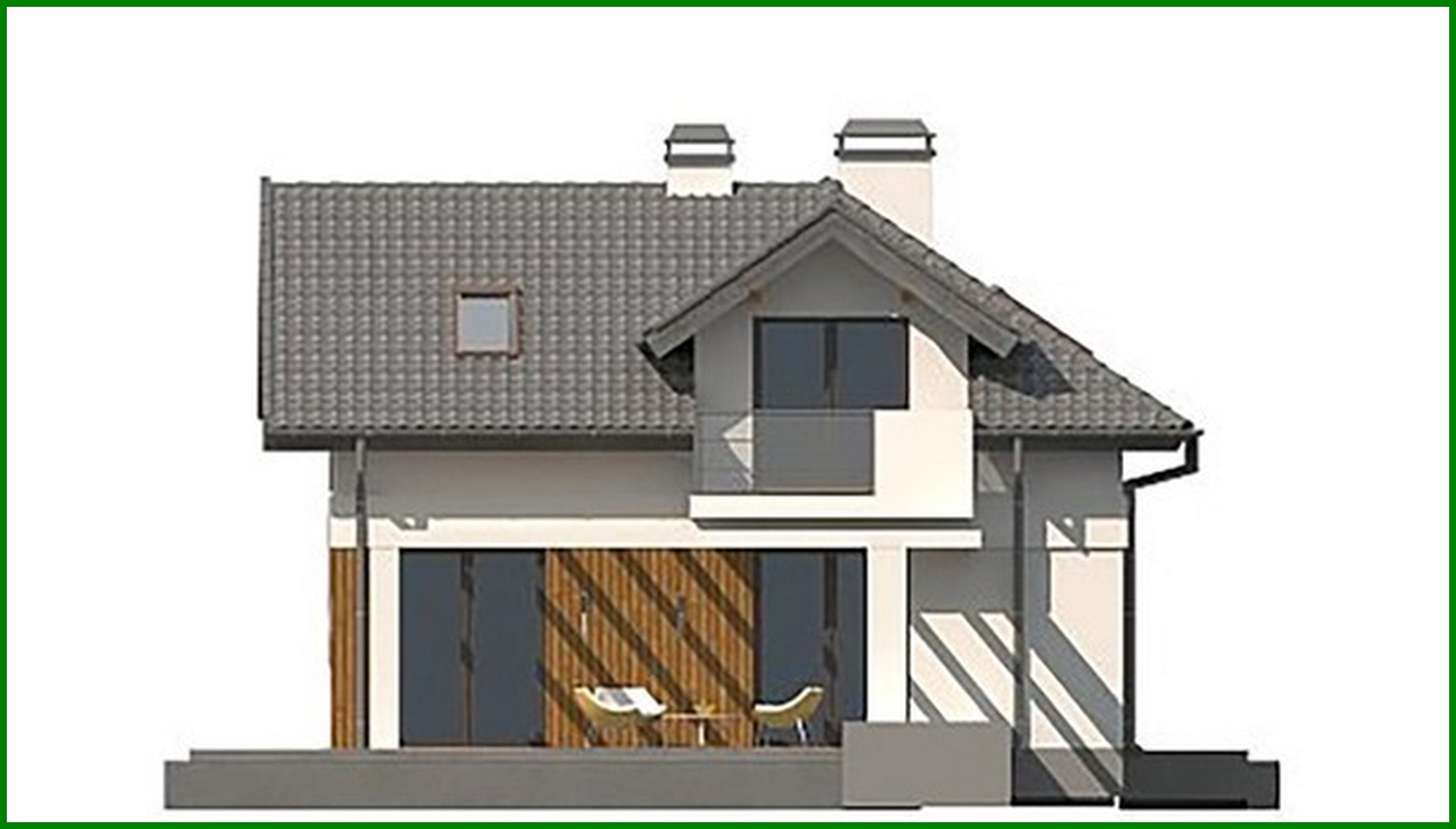 Galería de visualizaciones - Proyecto de una casa con ático y una habitación adicional en la planta baja