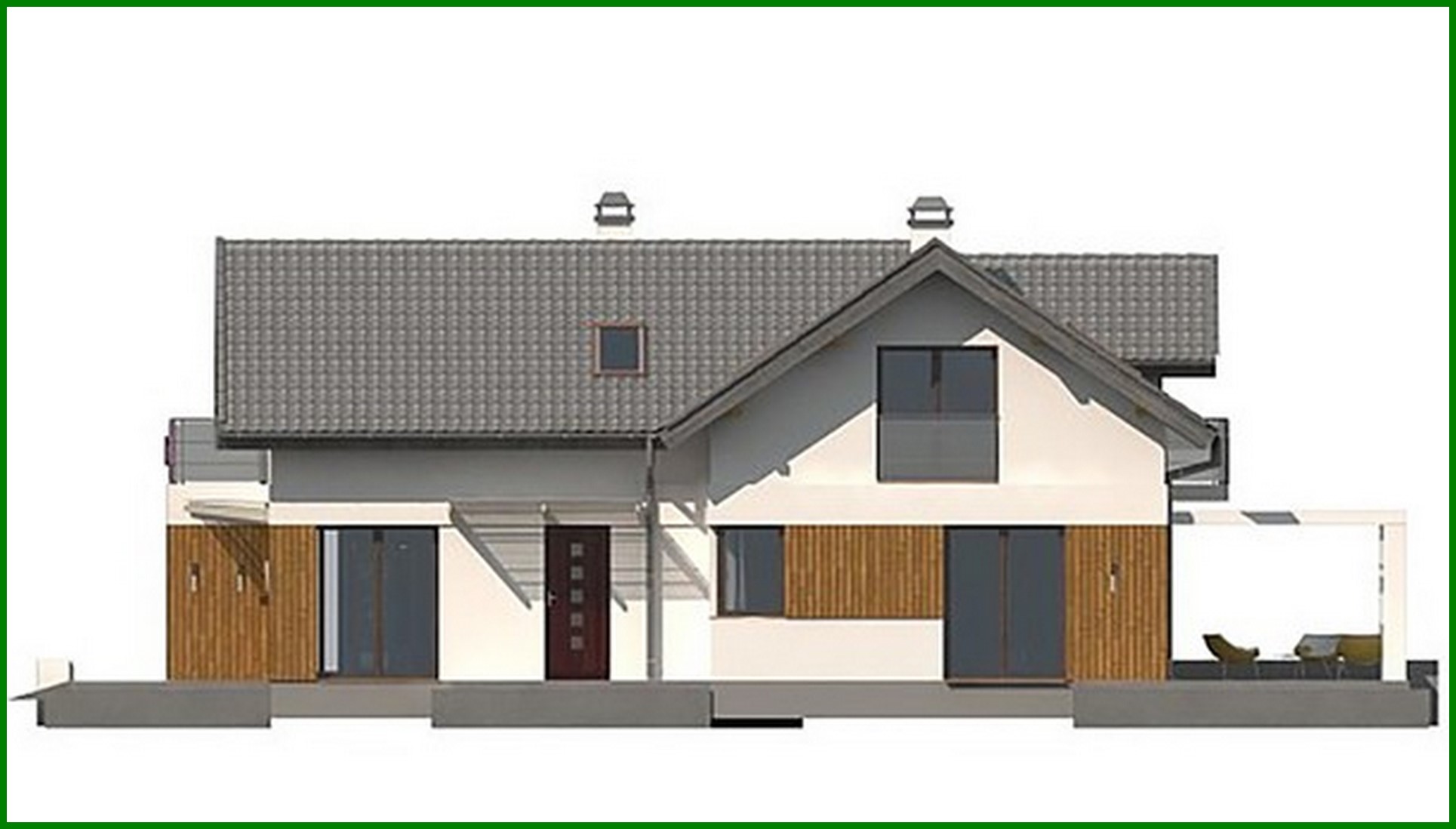 Galería de visualizaciones - Proyecto de una casa con ático y una habitación adicional en la planta baja