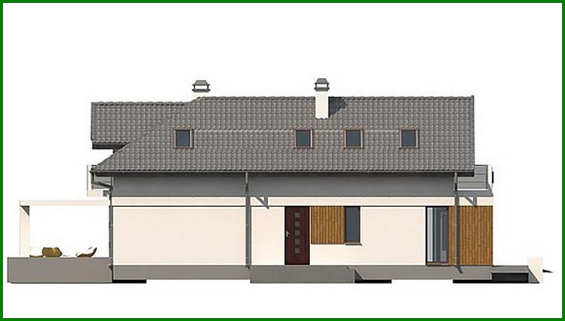 Galería de visualizaciones - Proyecto de una casa con ático y una habitación adicional en la planta baja