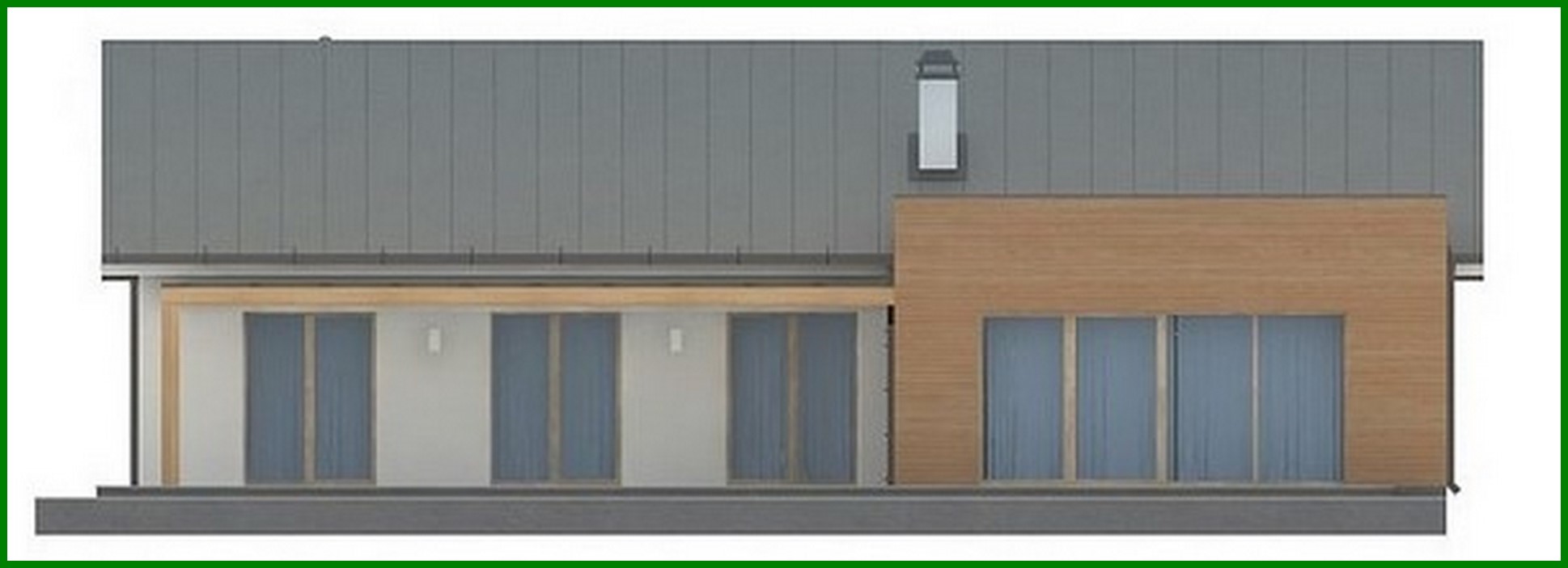 Galería de visualizaciones - Proyecto de una casa de una planta de forma sencilla con garaje para dos coches