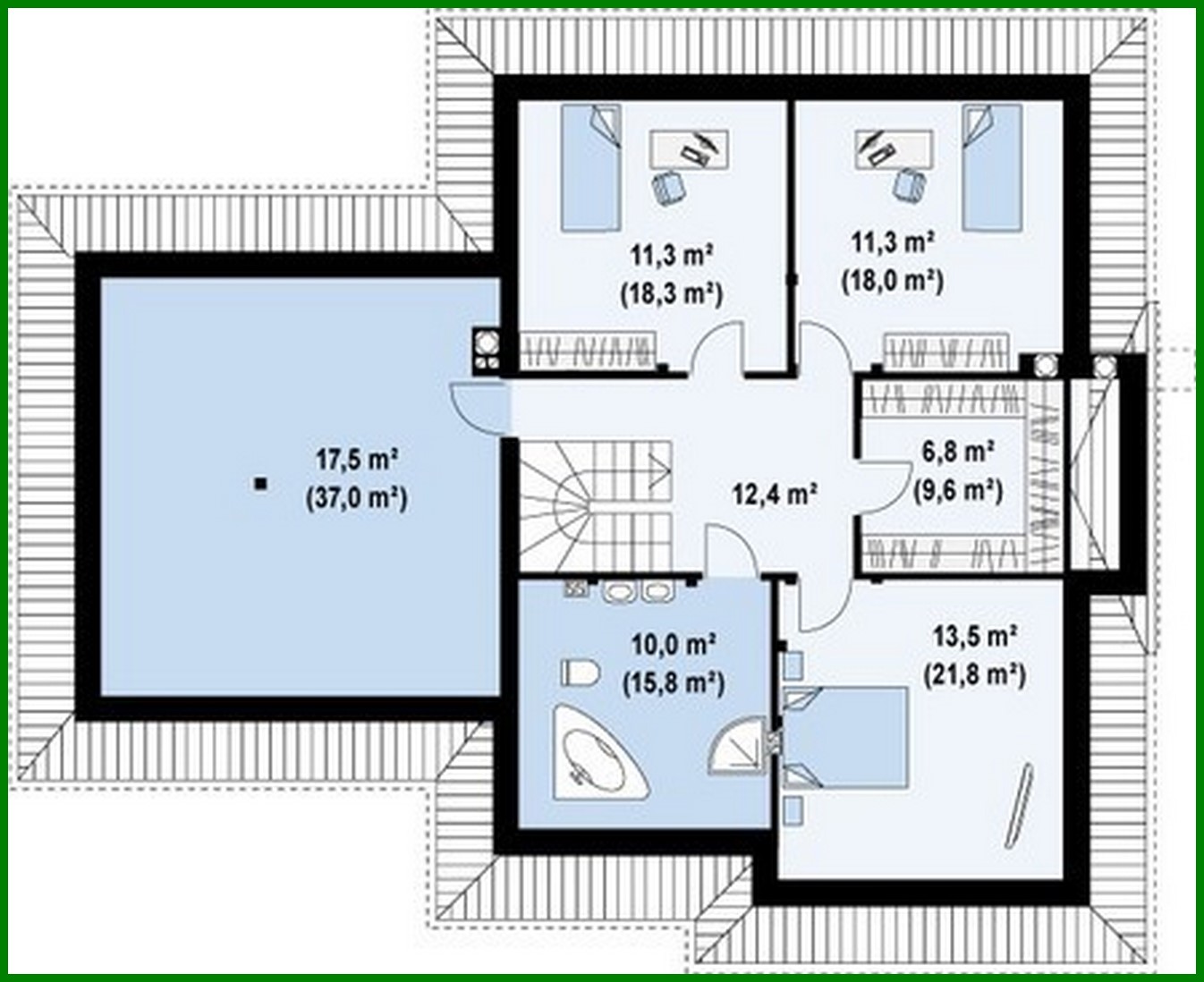 Galería de visualizaciones - Proyecto de una casa espaciosa de forma compleja