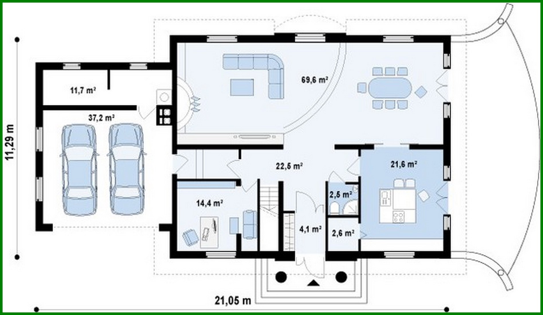 Galería de visualizaciones - Proyecto de una mansión con garaje para dos coches