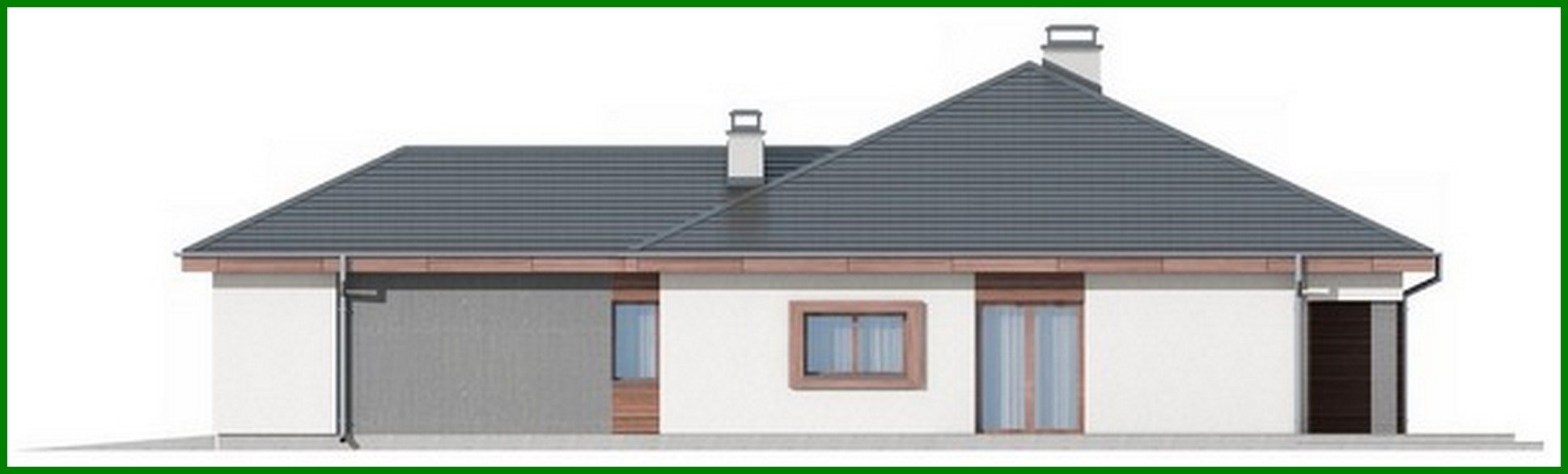 Galería de visualizaciones - Proyecto de casa de campo de una planta con garaje frontal