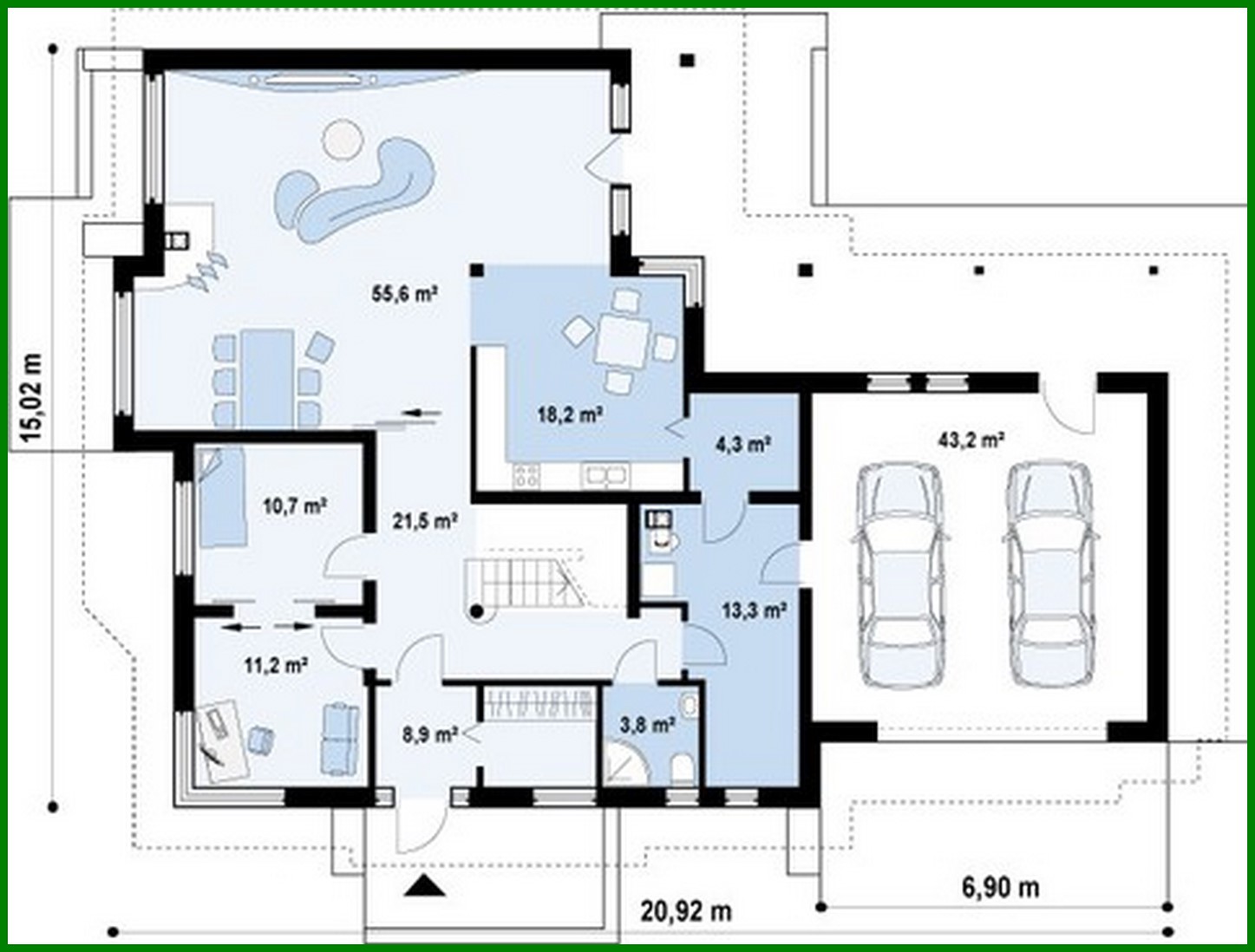 Galería de visualizaciones - Proyecto de una mansión de lujo con garaje para dos coches