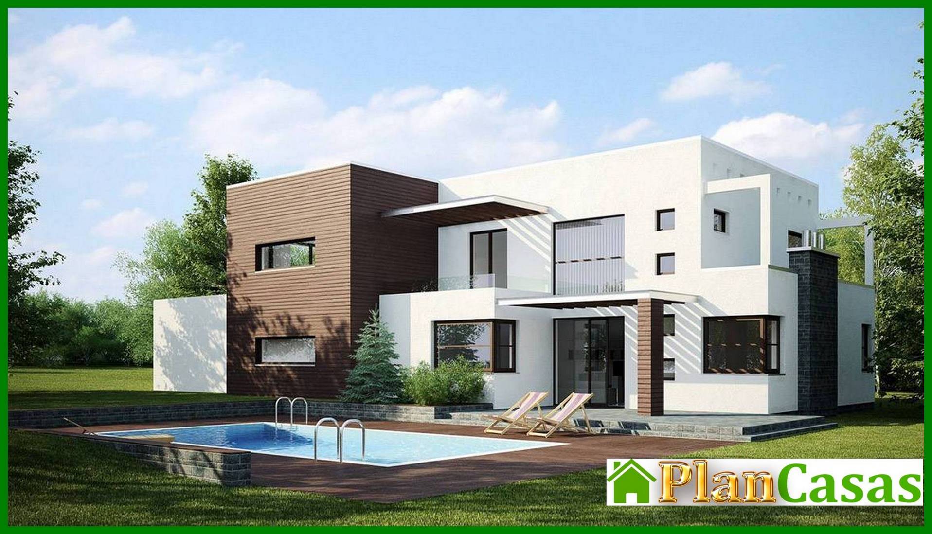 Design of a modern cottage with a spacious terrace above the garage