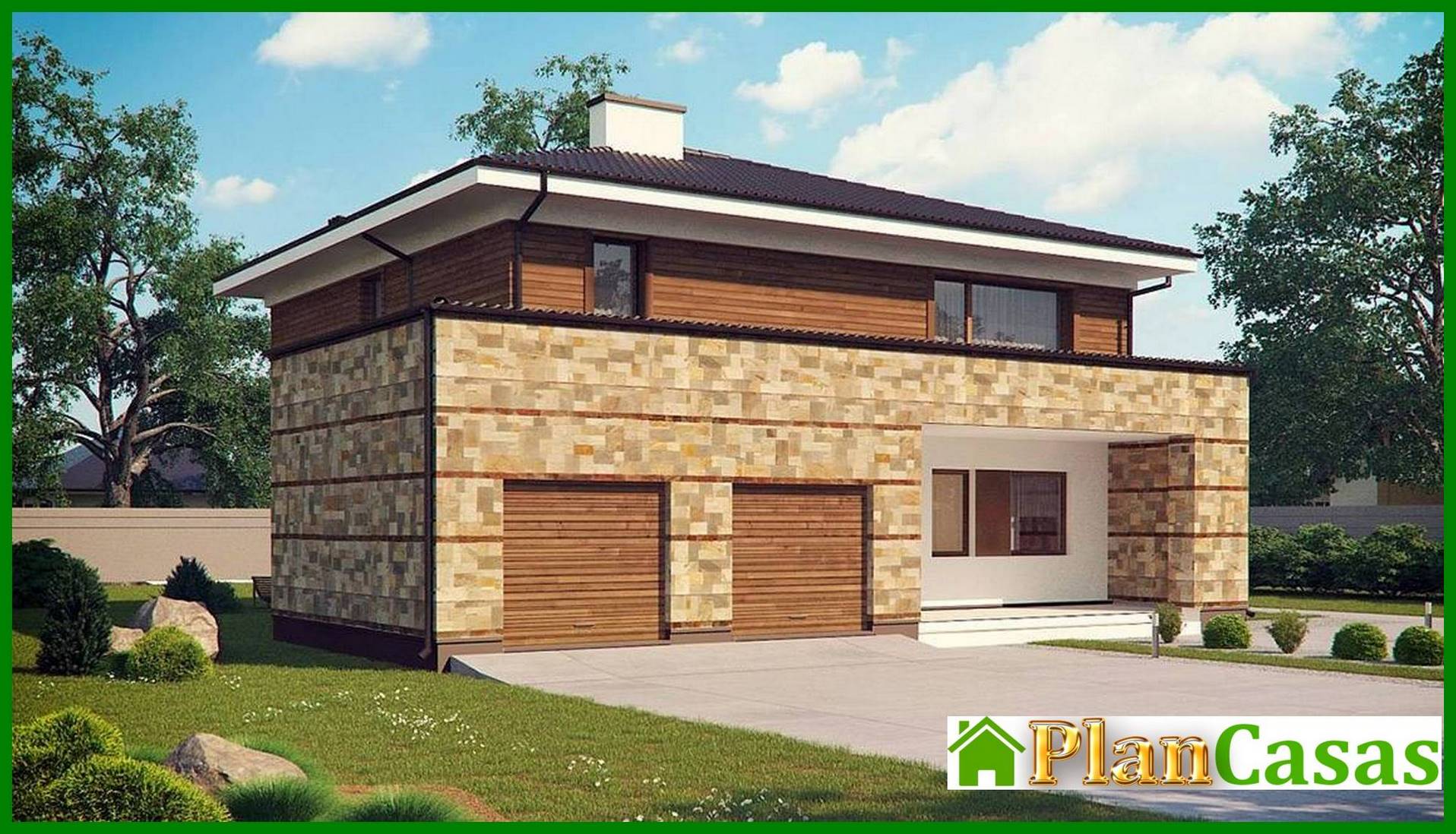 Galería de visualizaciones - Proyecto de una espaciosa casa de dos plantas con sauna