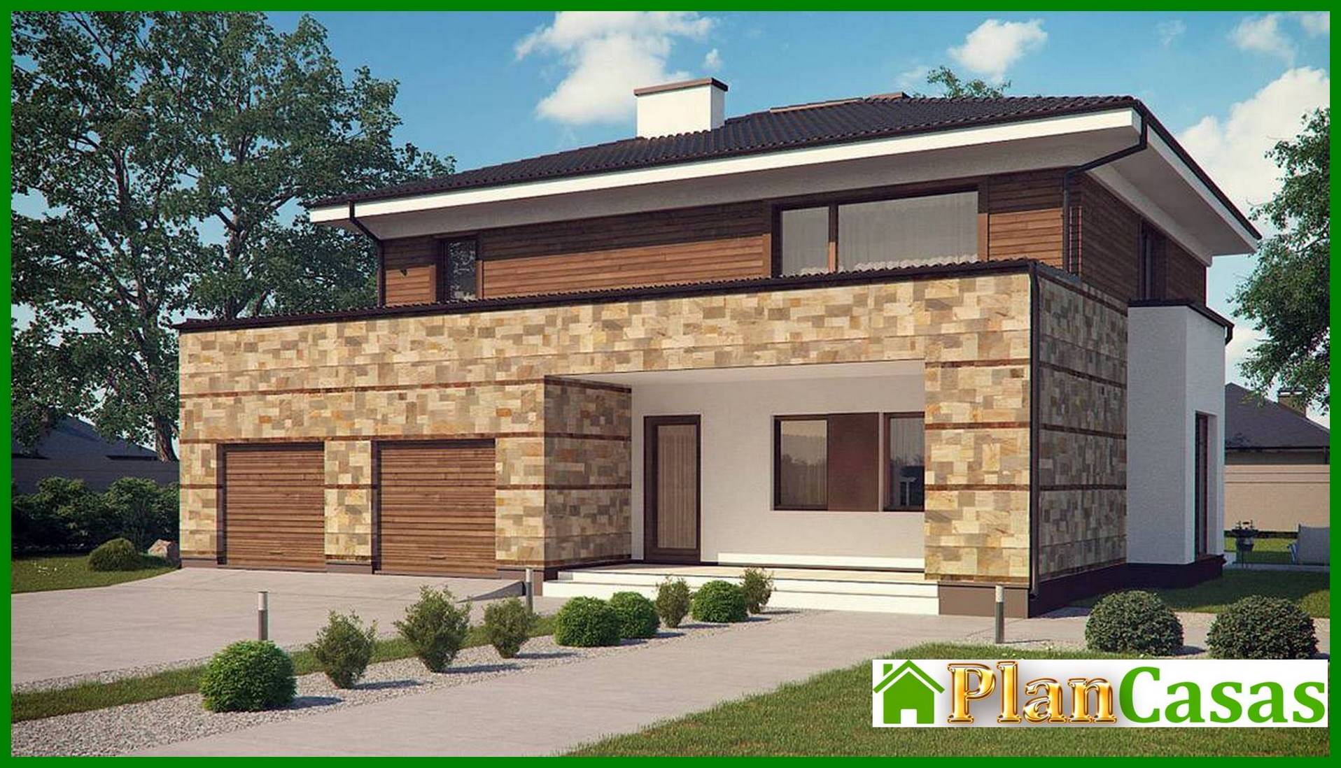 Proyecto de una espaciosa casa de dos plantas con sauna