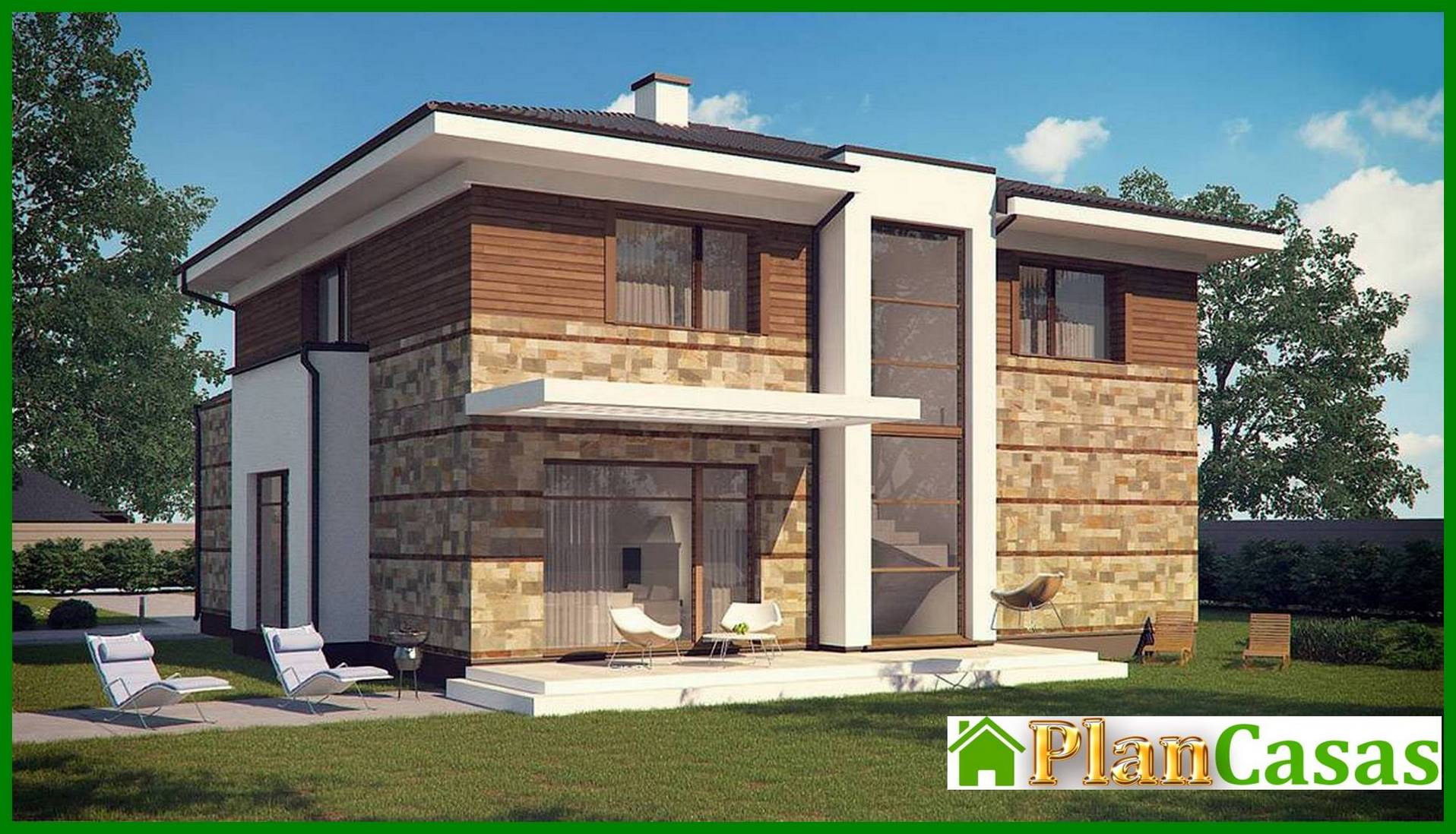 Galería de visualizaciones - Proyecto de una espaciosa casa de dos plantas con sauna