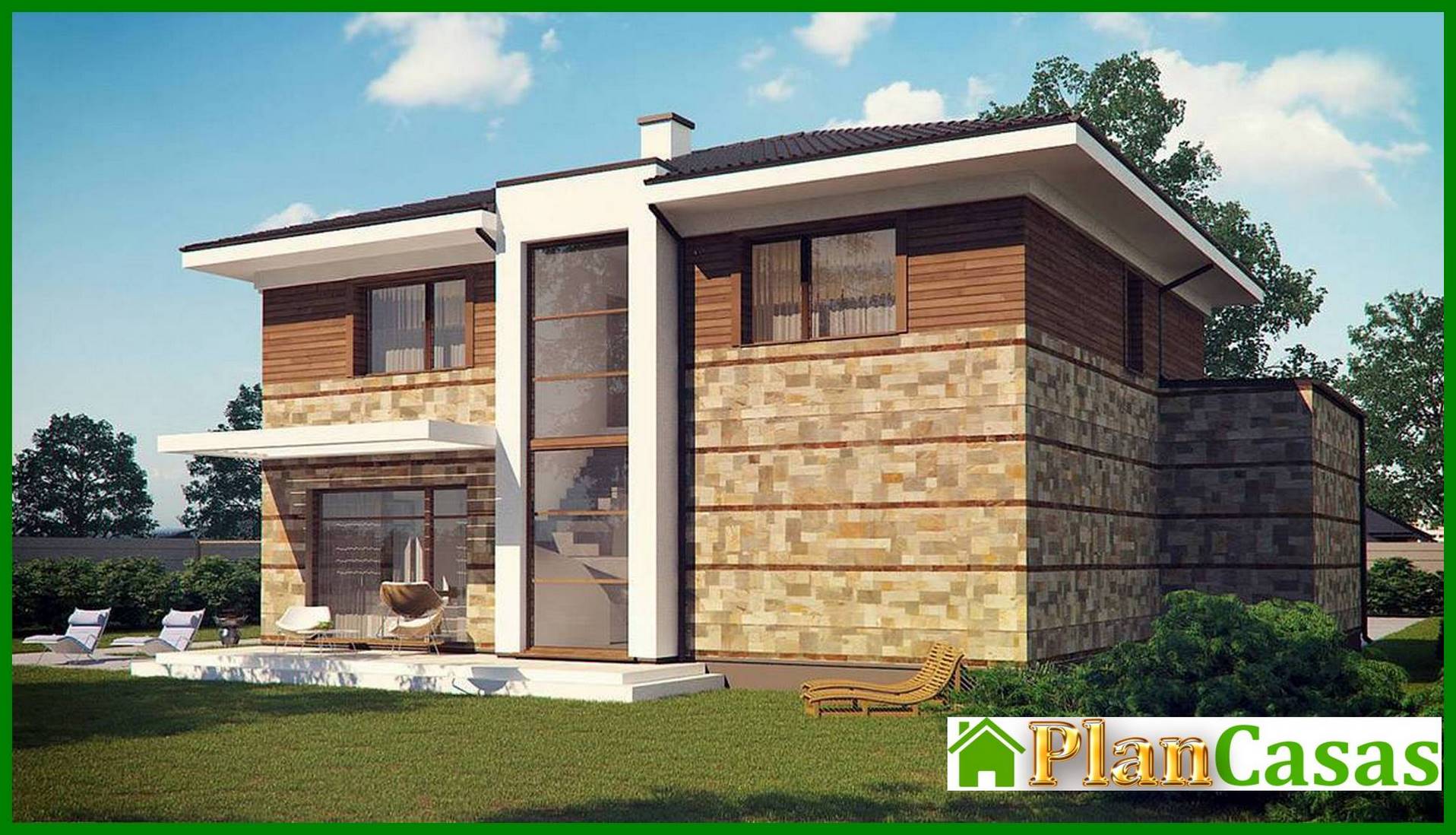 Galería de visualizaciones - Proyecto de una espaciosa casa de dos plantas con sauna