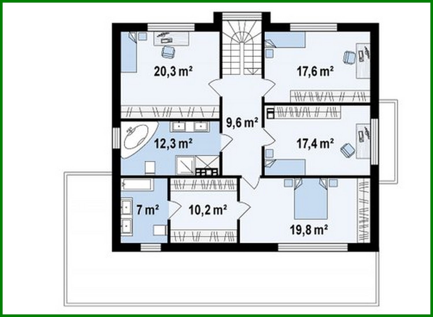 Galería de visualizaciones - Proyecto de una espaciosa casa de dos plantas con sauna