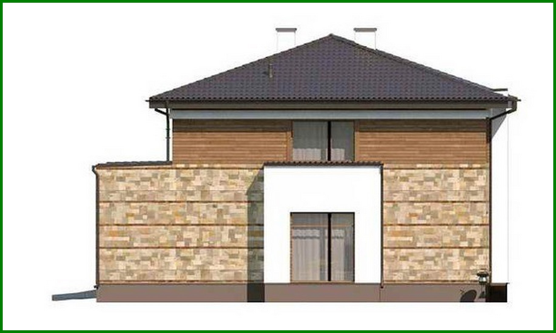 Galería de visualizaciones - Proyecto de una espaciosa casa de dos plantas con sauna